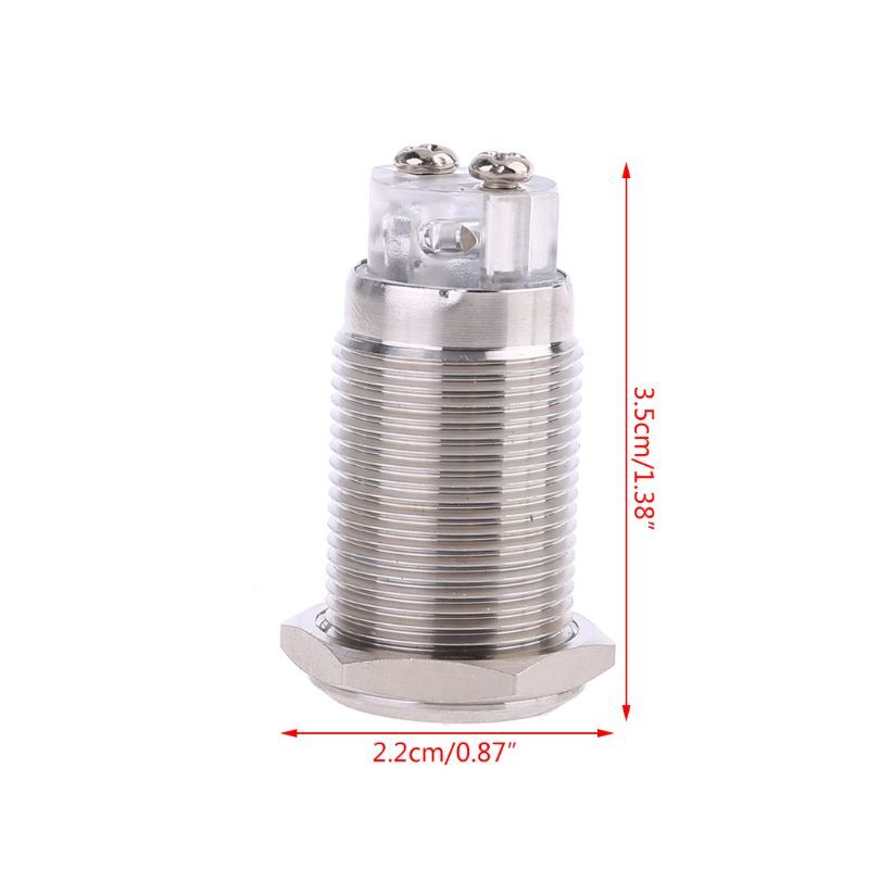 16mm Alarm Electronic Piezo Buzzer 12V Stainless Steel Flash Light