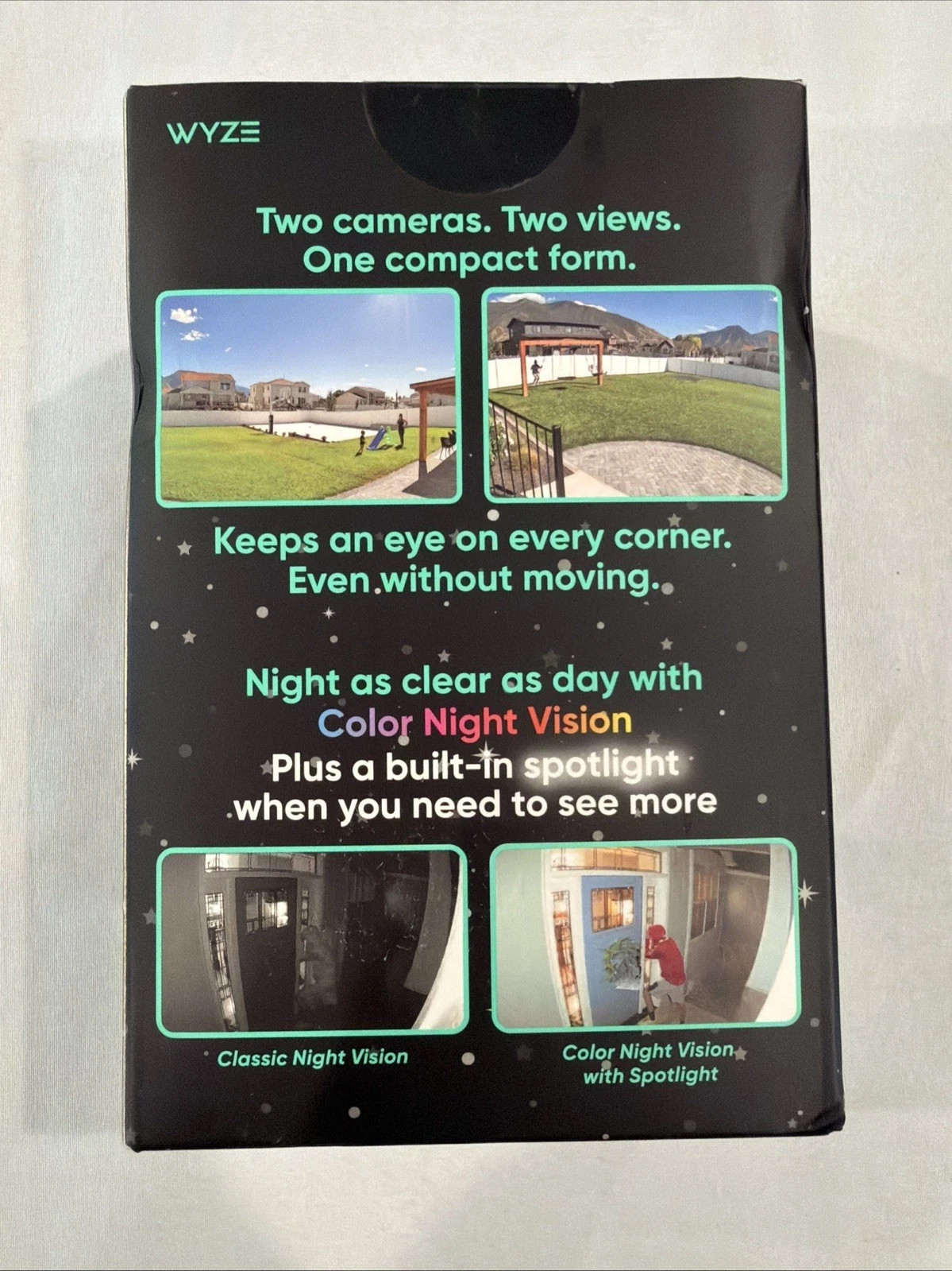 Wyze Duo Cam Pan 2K IP65 Indoor Outdoor Pan Tilt Camera Alexa Brand New Sealed