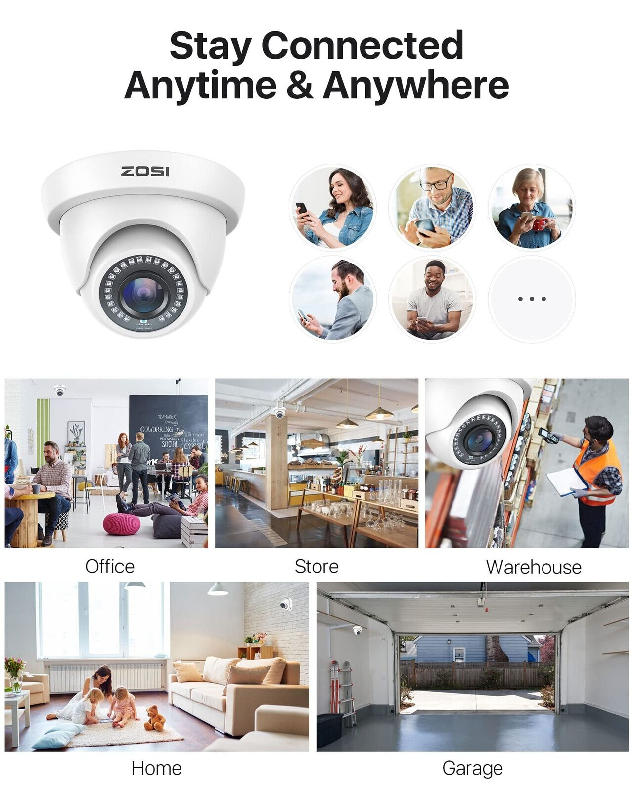 ZOSI 1080P Hybrid 4-IN1 Waterproof CCTV Outdoor Home Security Camera Day Night