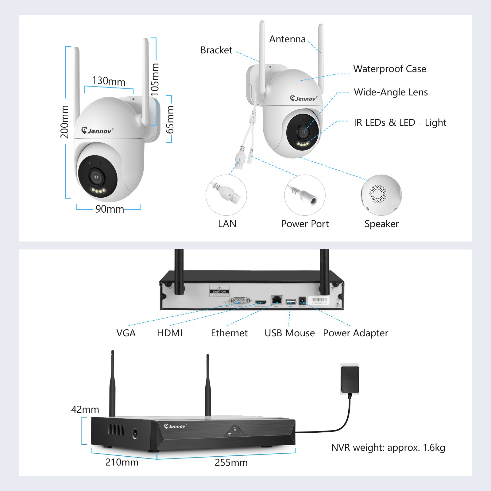 5MP Wireless WIFI IP Security Camera For CCTV System Outdoor Color Night Vision