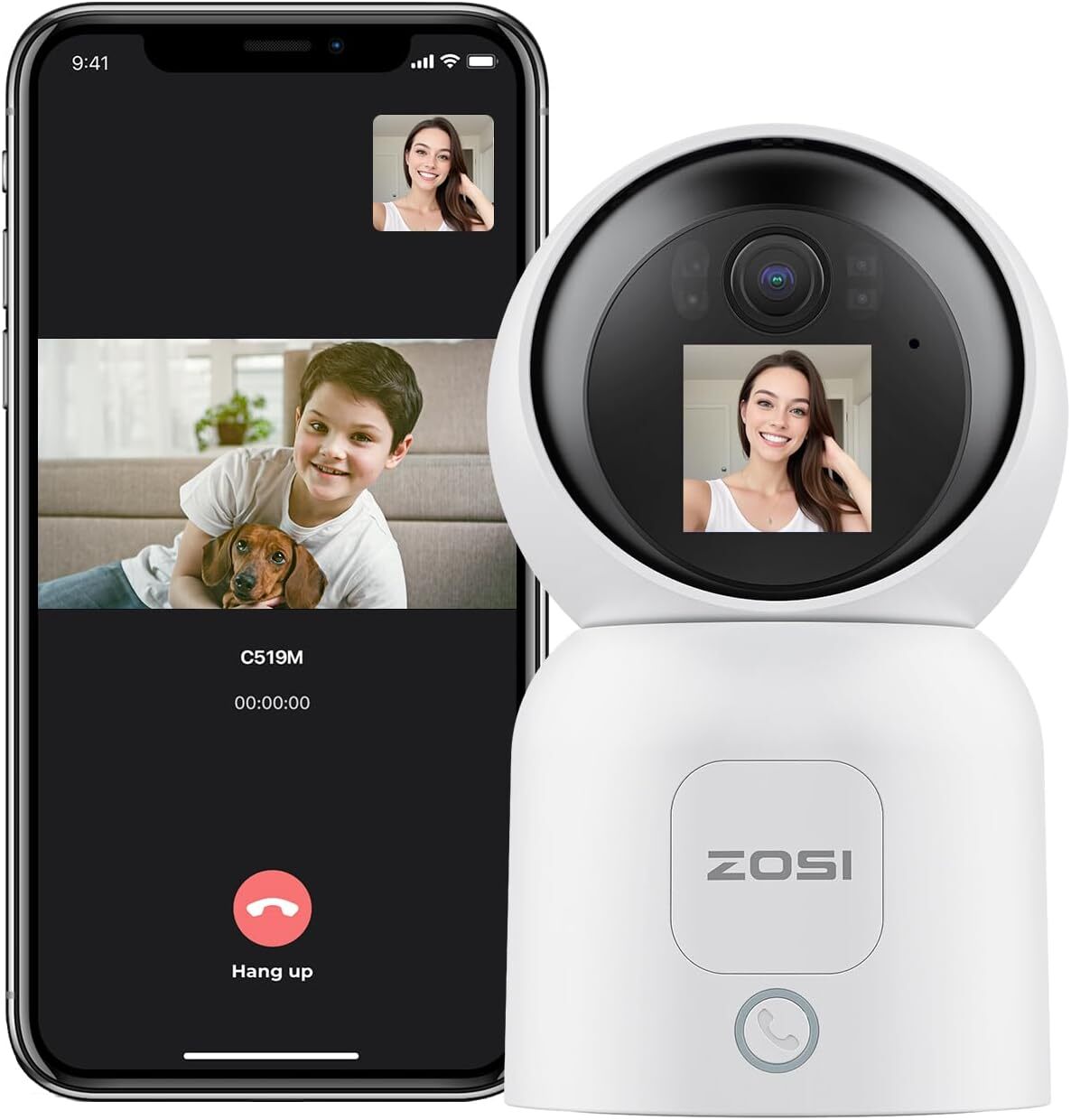 ZOSI PT Security WiFi Video Camera 3MP/4MP Remote View Baby Monitor 2-Way Audio