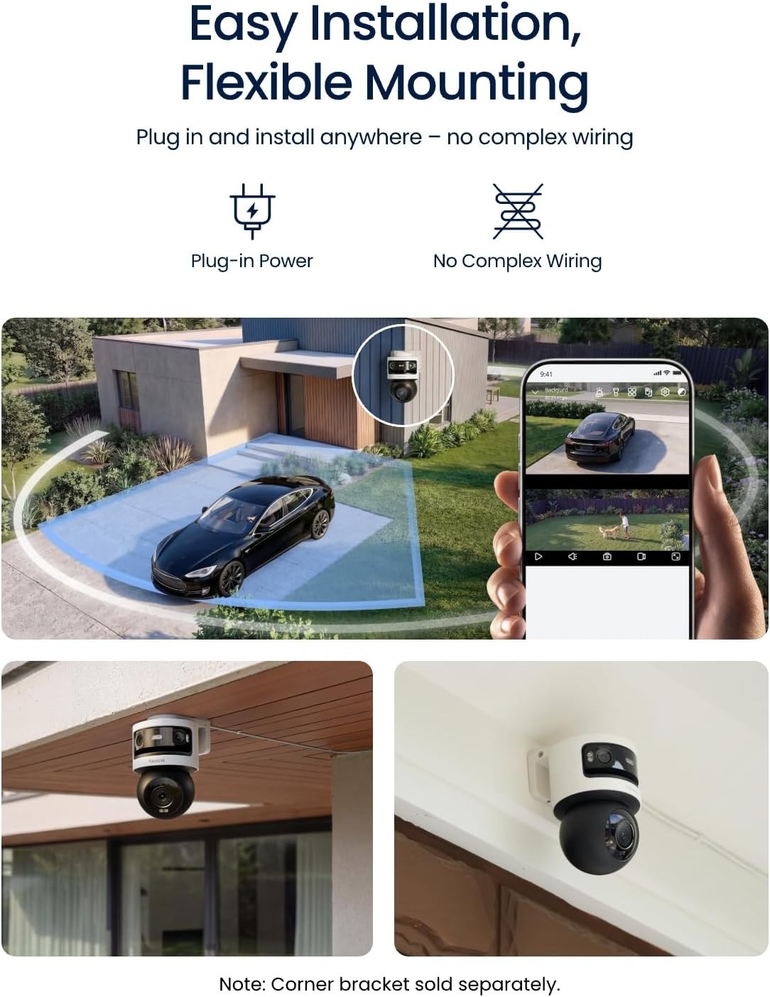 Reolink 10MP+8MP Triple-Lens Outdoor Security Camera WiFi 6 Pan-Tilt AI Tracking