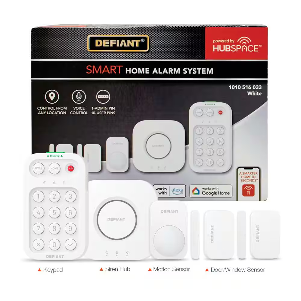 Smart Home Alarm Kit with Wifi and Bluetooth, Powered by Hubspace (5-Piece)