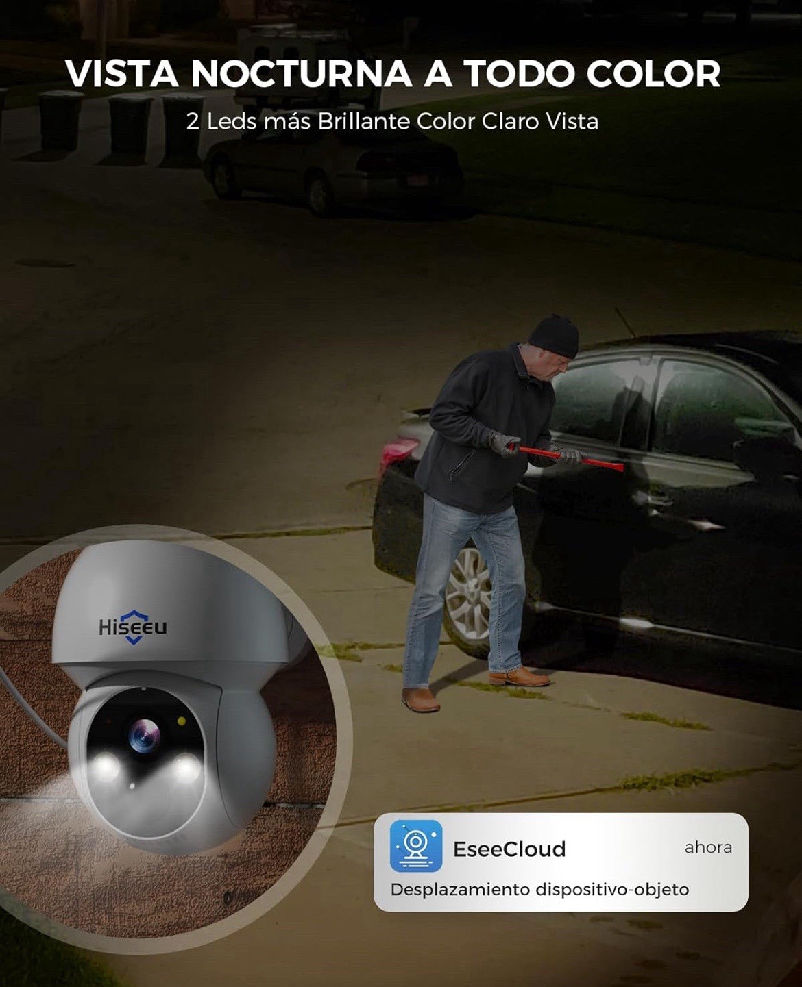 2 Security Cameras System 4MP Wifi Wireless Solar Battery Powered 500gb 360°
