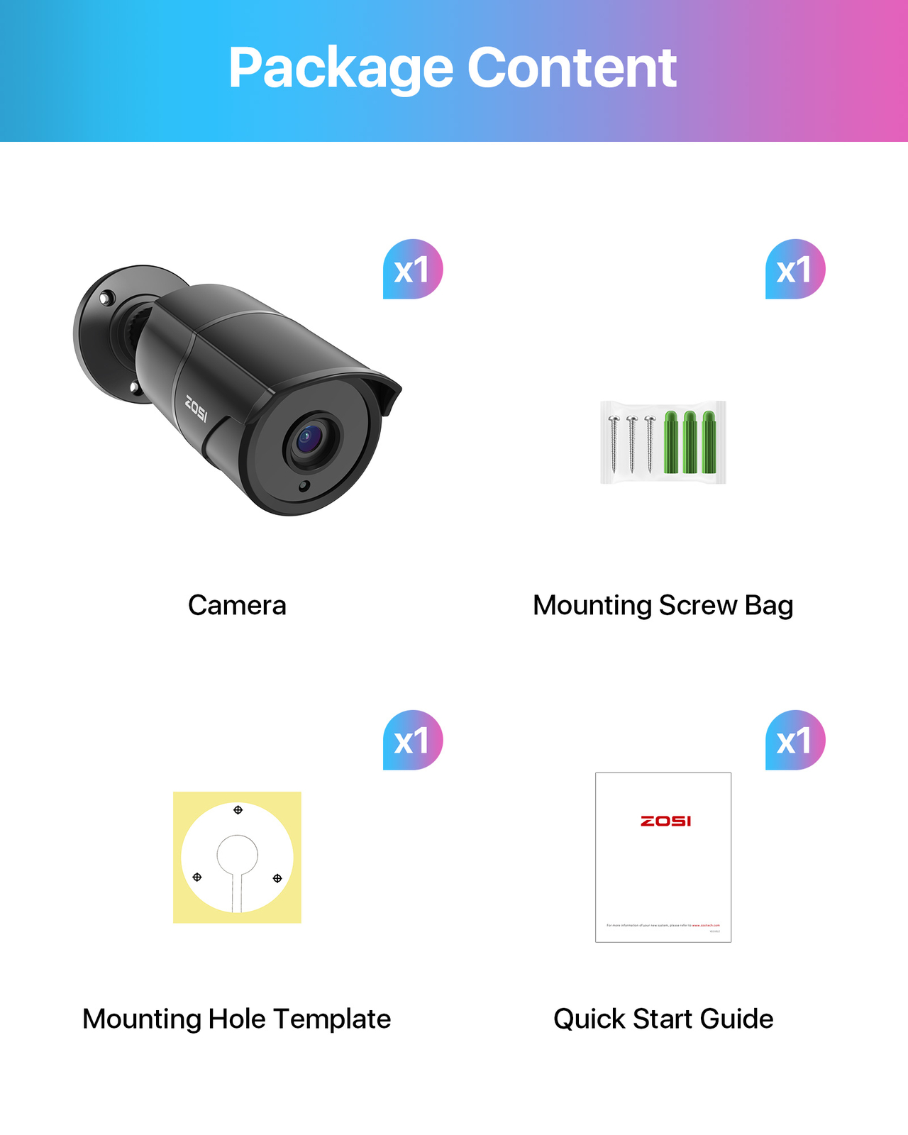 ZOSI 1080p 2MP TVI Security Analog CCTV Human/Motion Detection Camera Outdoor