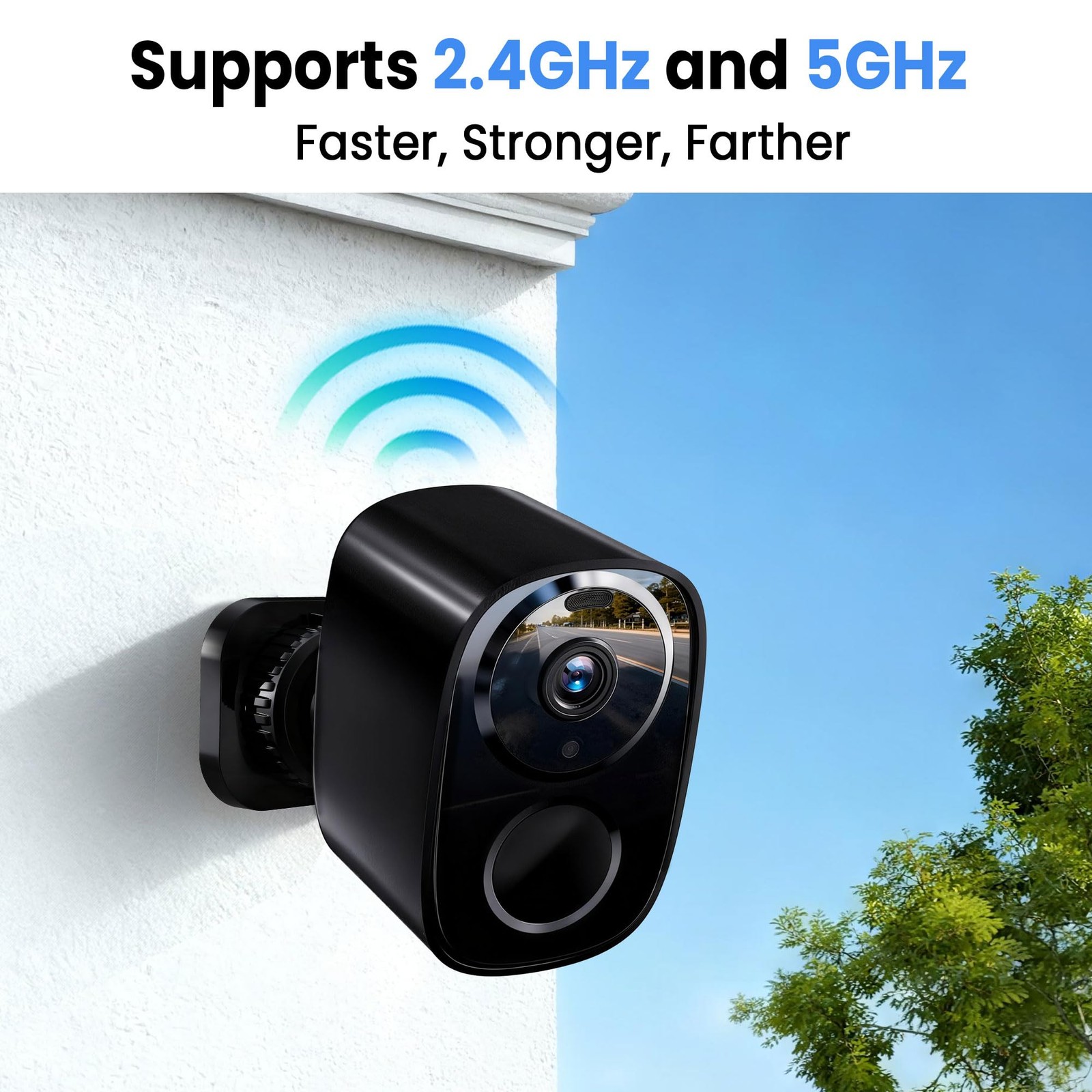 2026 Enhanced 2K UHD Security Cameras Wireless Outdoor – Medium, Black-Camera