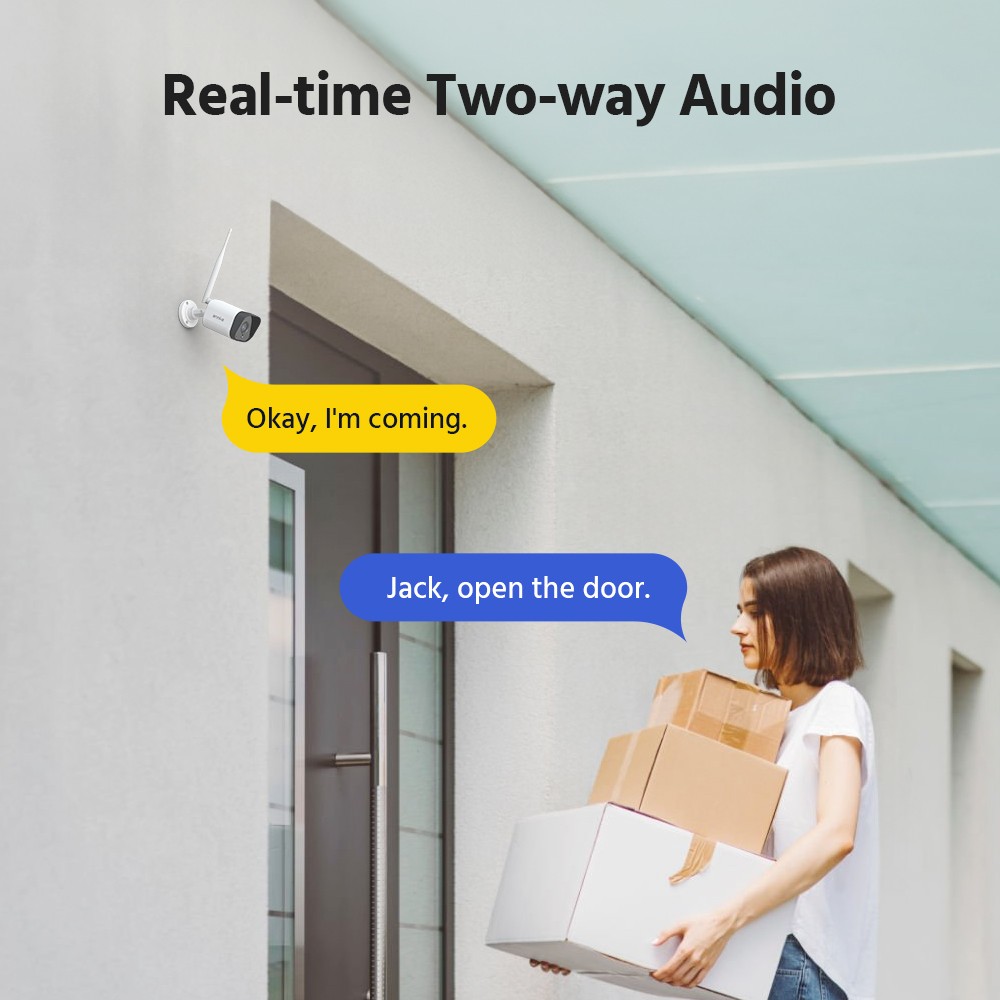 ANNKE Wireless 4CH NVR 7″ Monitor 3MP Audio Security Camera System Two-Way Audio