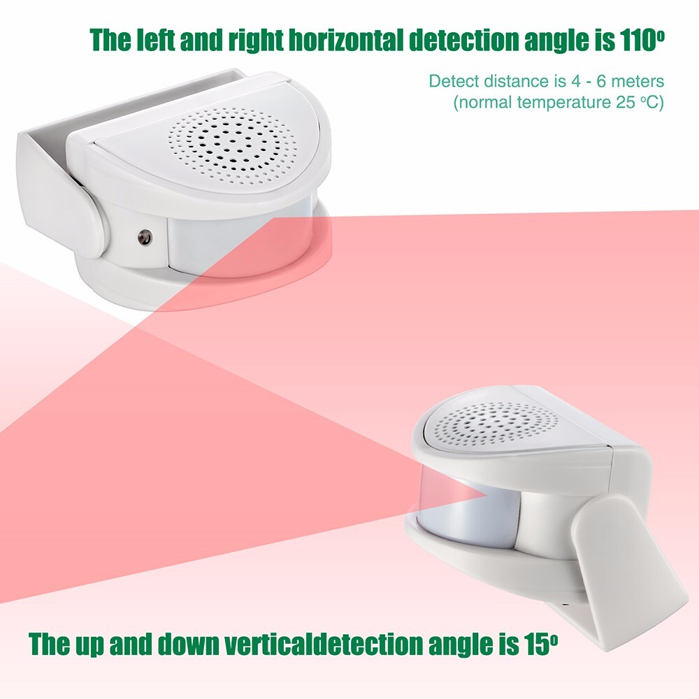 Wireless Business Entrance Chime Entry Alert Alarm Bell Door IR Sensor Detector