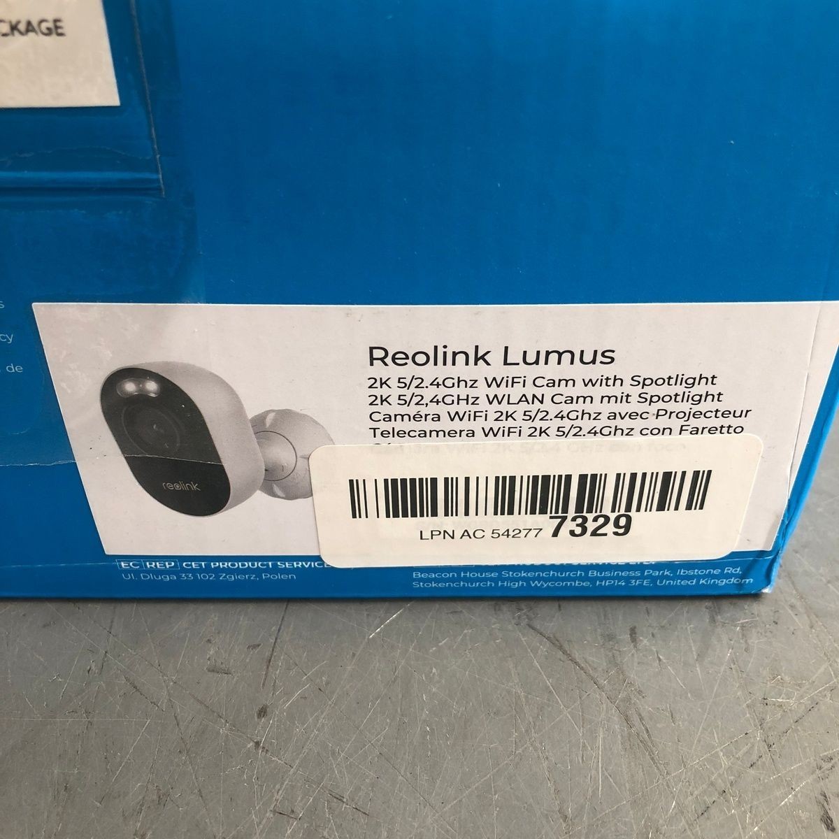 Reolink Lumus 2K Smart Wi-Fi Security Camera, Color Night Vision, 2.4/5GHz
