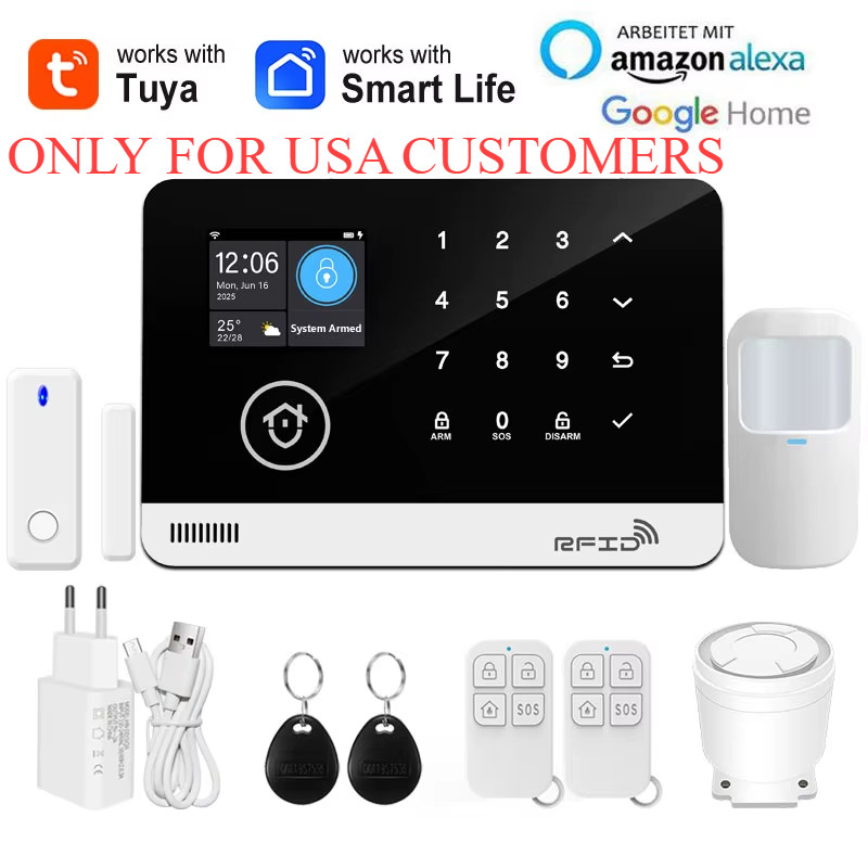 Tuya Smart WiFi GSM Home Security Alarm System Wireless House Burglar Anti Theft