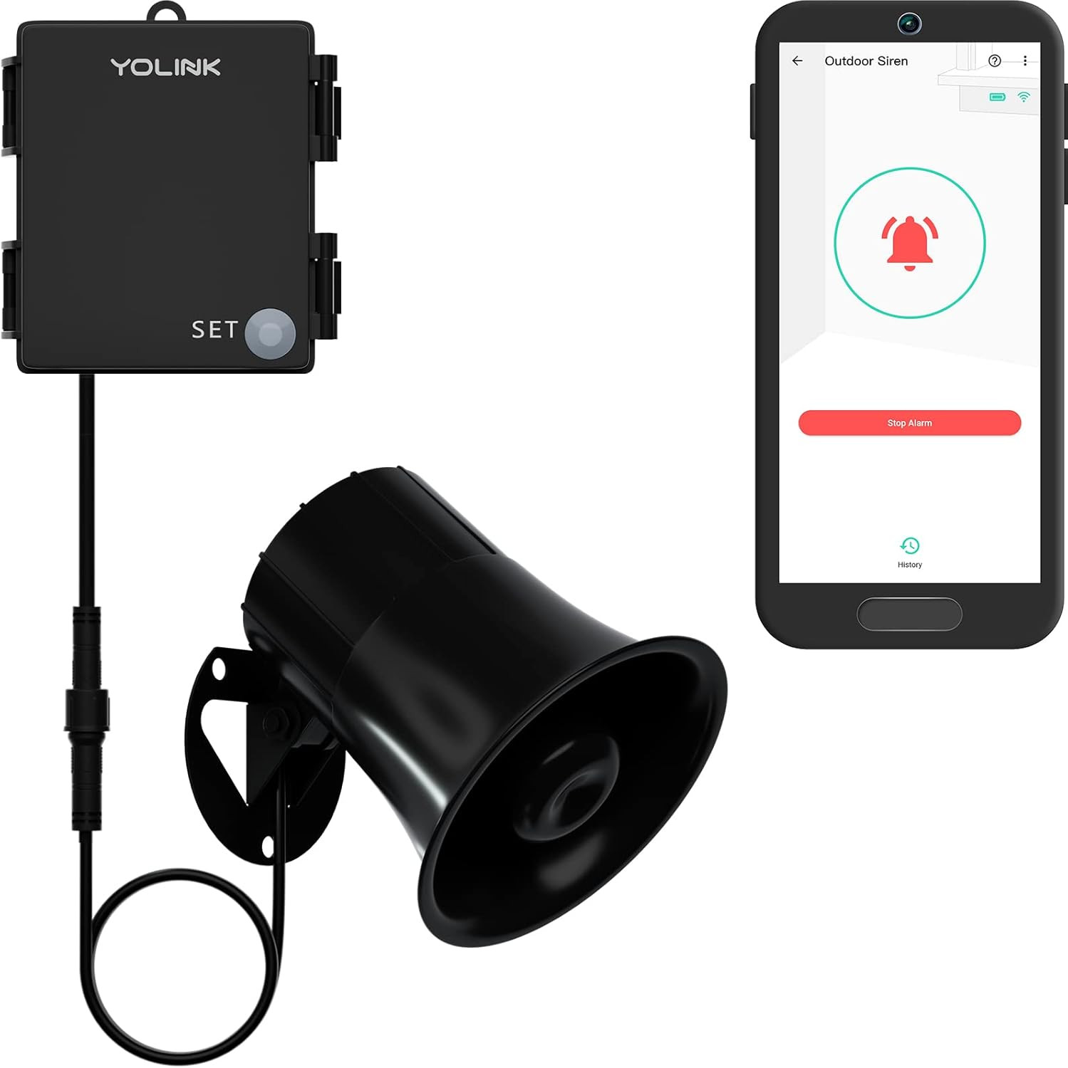 Outdoor Security Siren & Smart Alarm Controller Kit – Loud 110 Db, Wireless, Bat