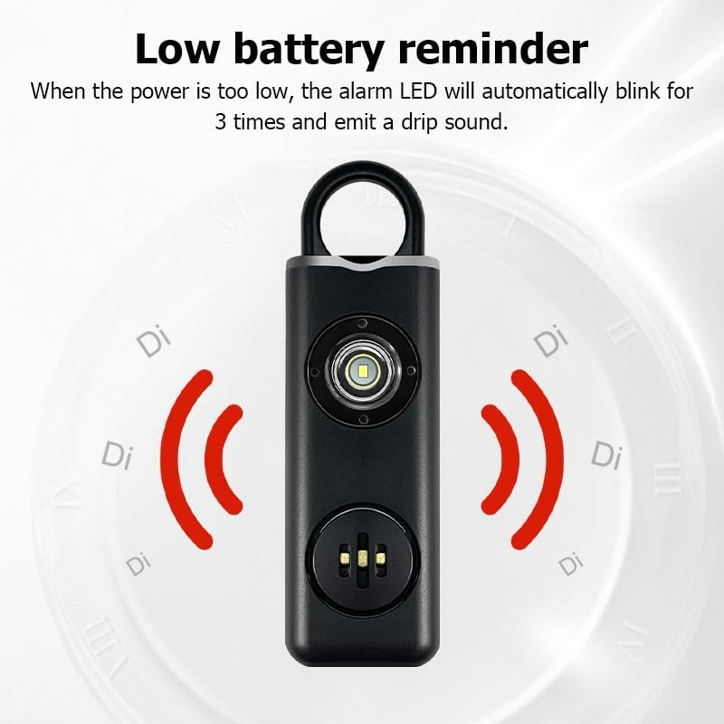 Rechargeable Personal Safety Alarm for Women | 130dB Loud Siren with Strobe L…