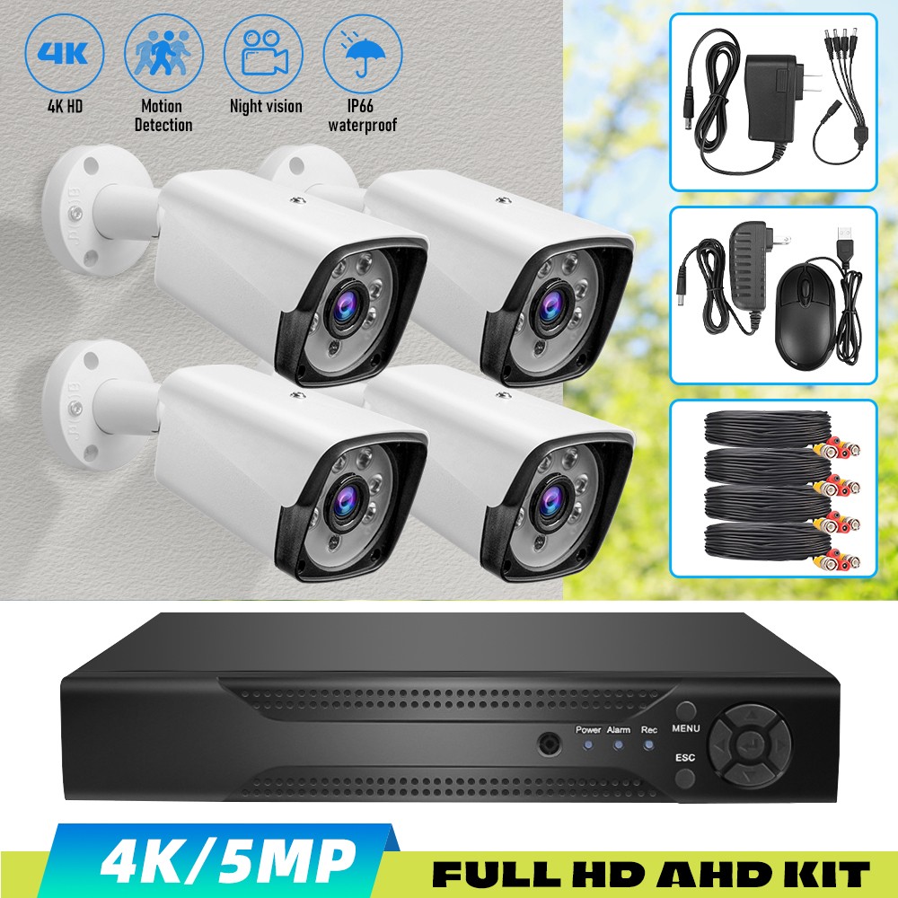 4Camaras De Seguridad Wifi Exterior 4K 5MP Inalambrica Con Vision Nocturna Video