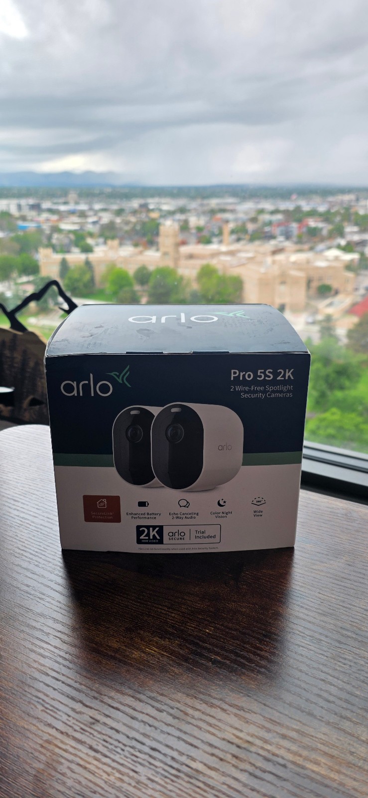 Arlo Pro 5S 2K Indoor/Outdoor Wire Free Spotlight Security Camera – White