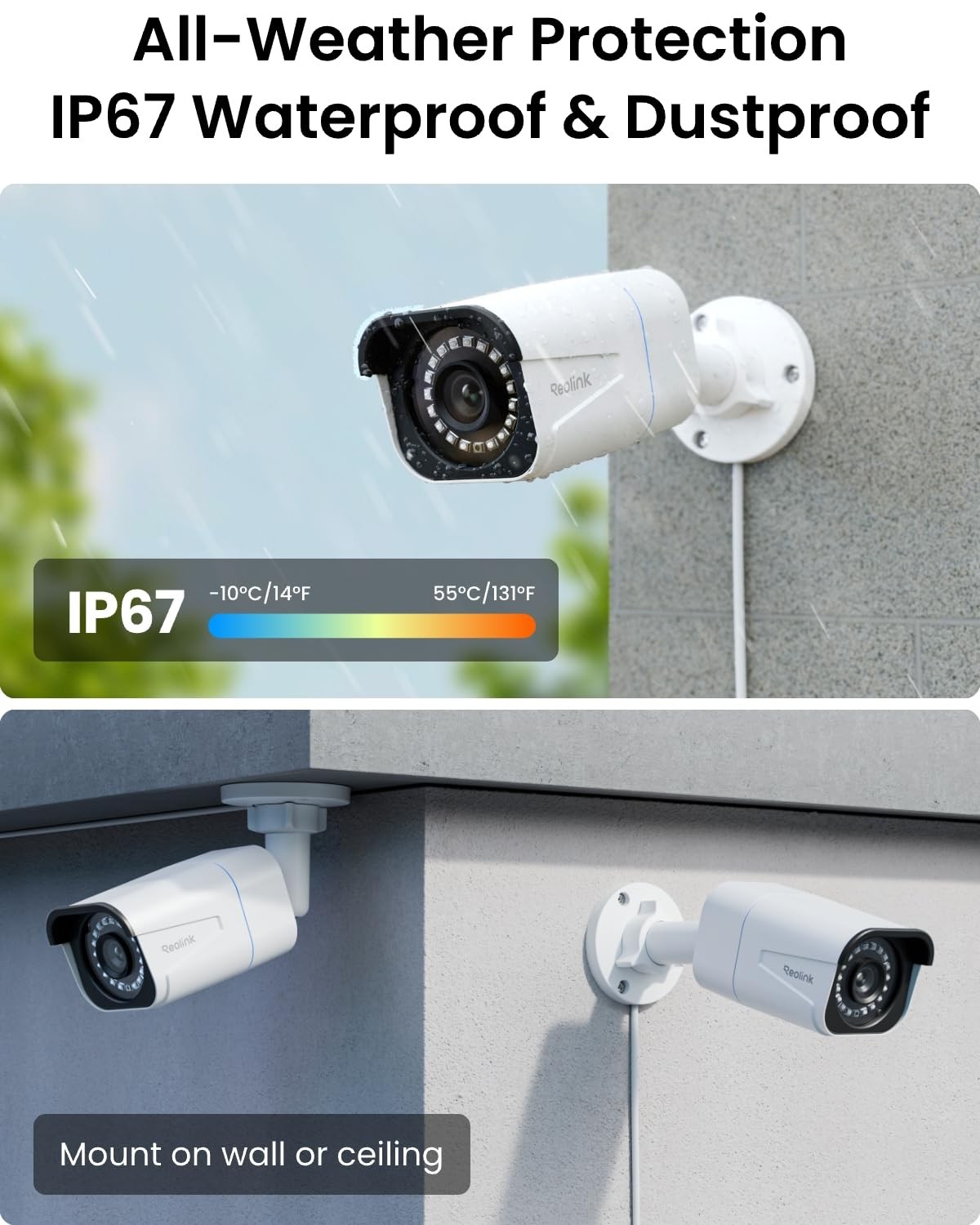 REOLINK 4K Security Camera System RLK16-800B8 8pcs H.265 PoE Wired 8MP/4K 16CH