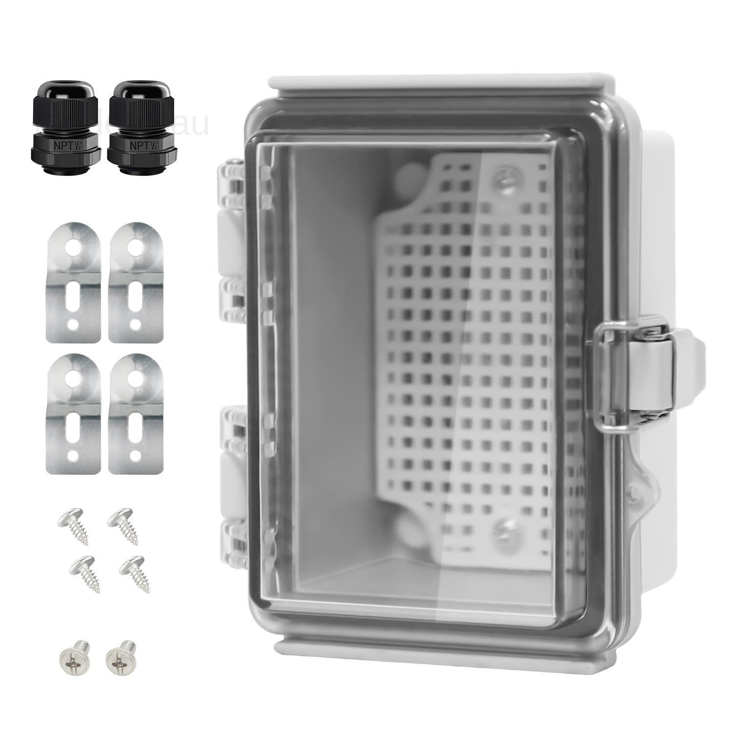 Electrical Box, IP67 Waterproof Hinged 4.7″x3.5″x2.7″, Clear Cover