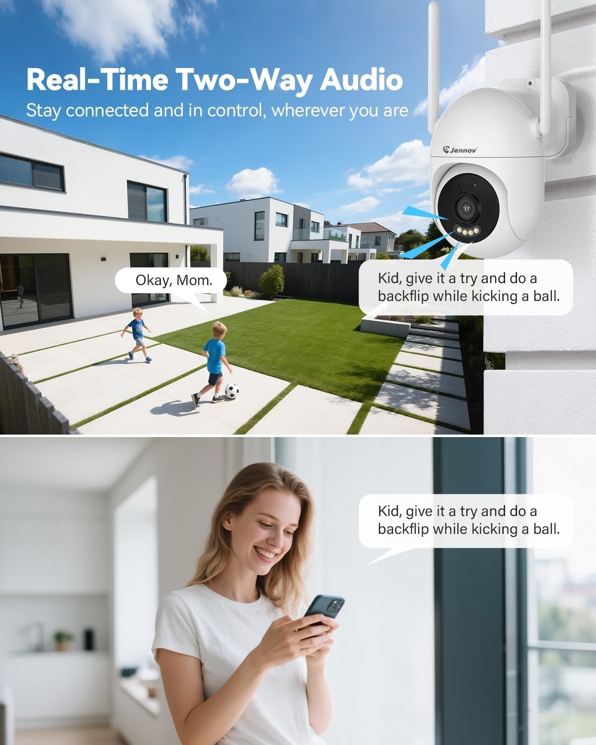 Wireless 5MP Security Camera System with Remote Access & Motion Alerts – No Fees