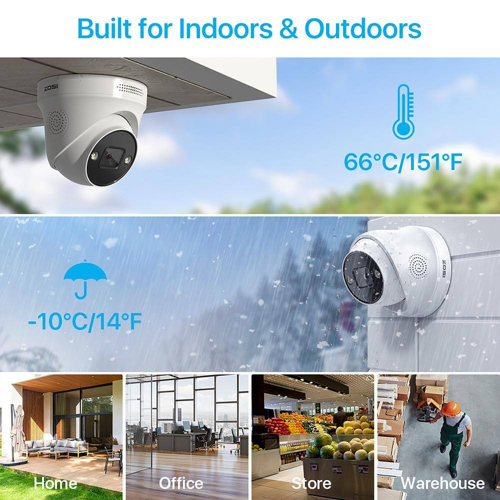 4K UHD 8-Channel 2TB Poe NVR Security Camera System with 4 8MP Wired Spotlight C