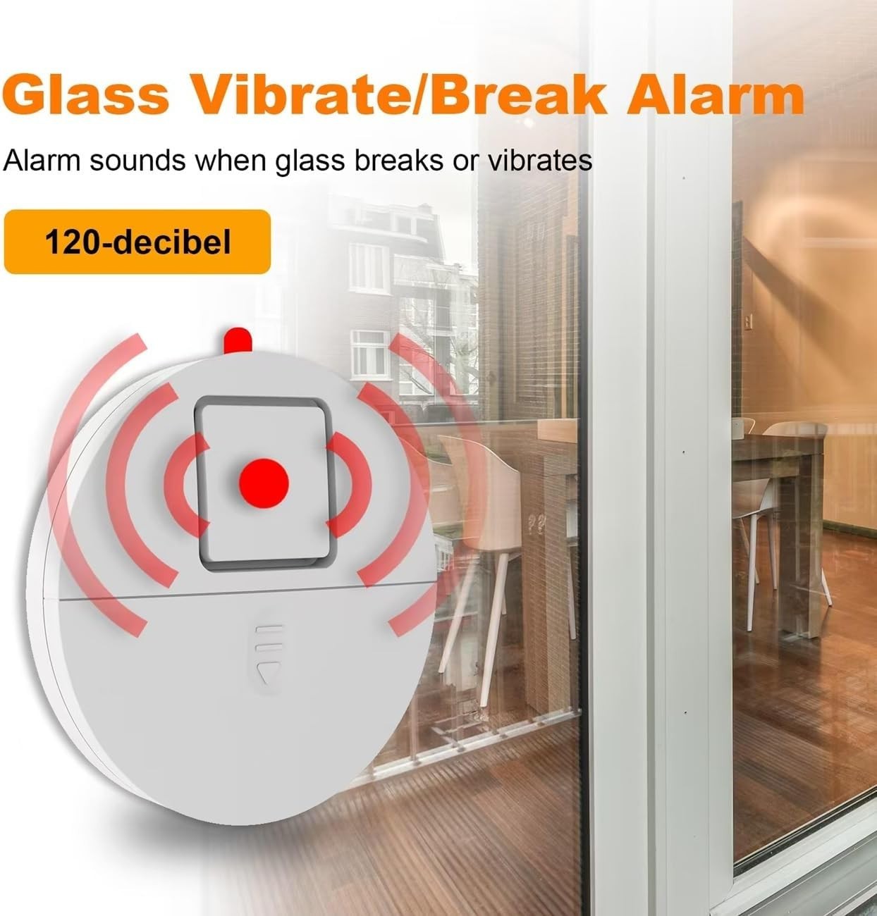 8-Pack Modern Window Alarm with Loud 120dB Alert and Adjustable Sensitivity