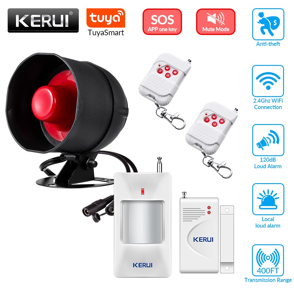 KERUI 110db Loud Alarm System Wifi TUYA APP Control Home Security Alarm System