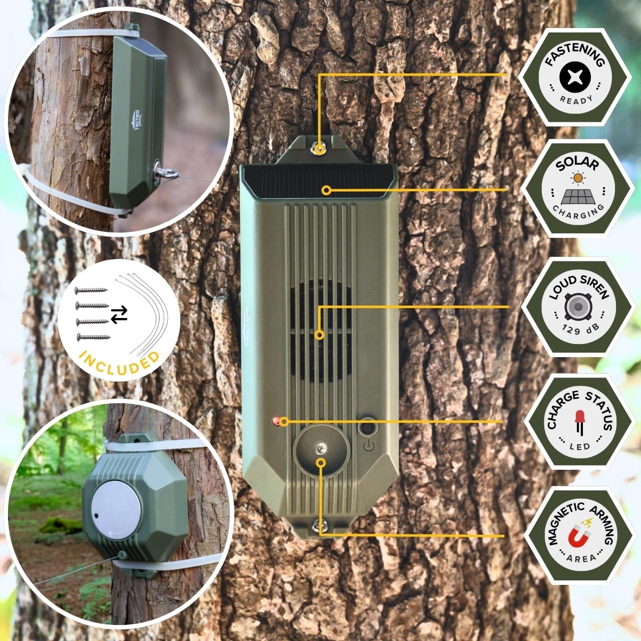 Tactiko Wire Trip Perimeter Alarm 2.0, 129 dB Rechargeable Perimeter – 80ft K…