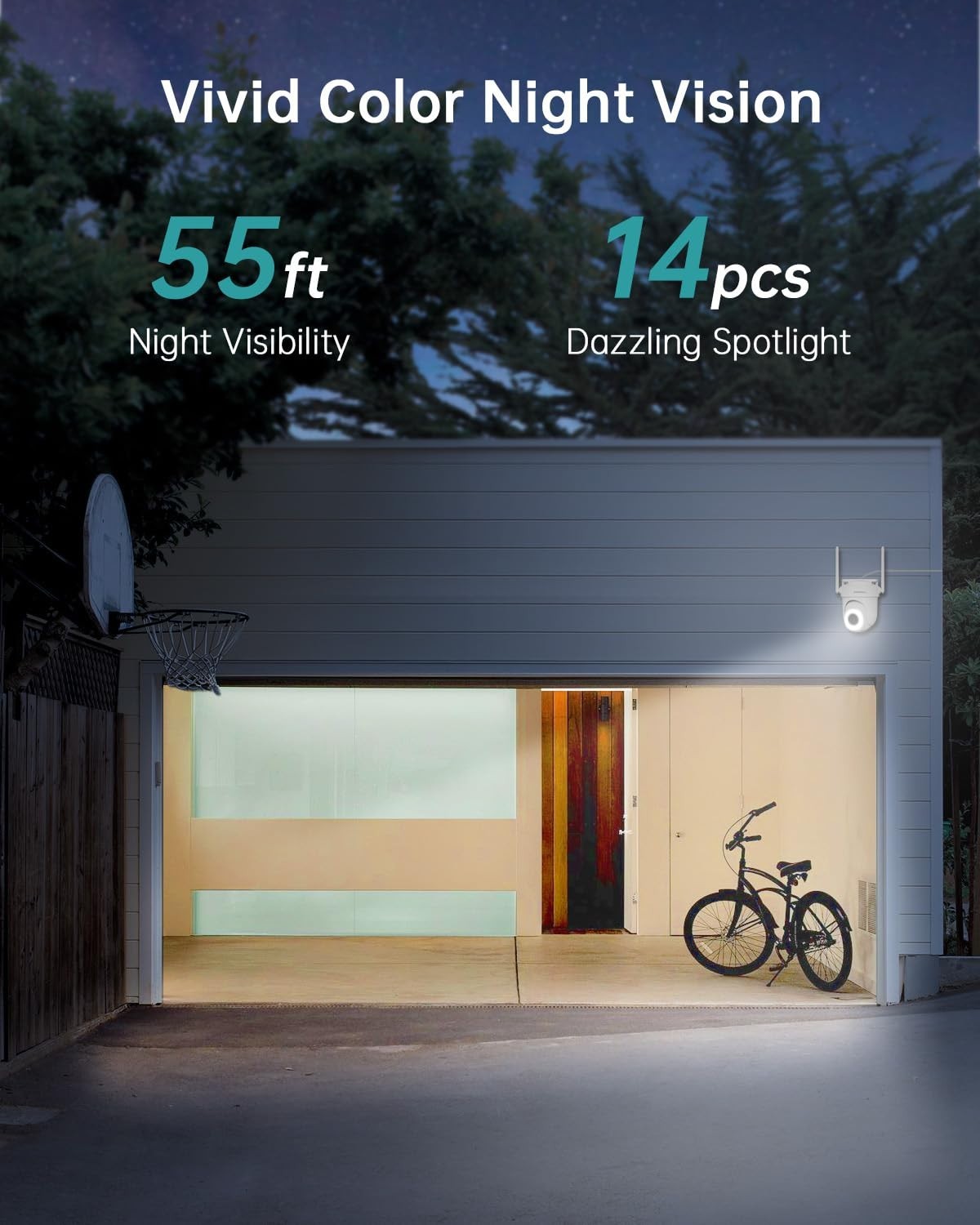 2.5K Wired Home Security Camera, 5MP Outdoor WiFi, AI Motion Detection, 24/7 Rec