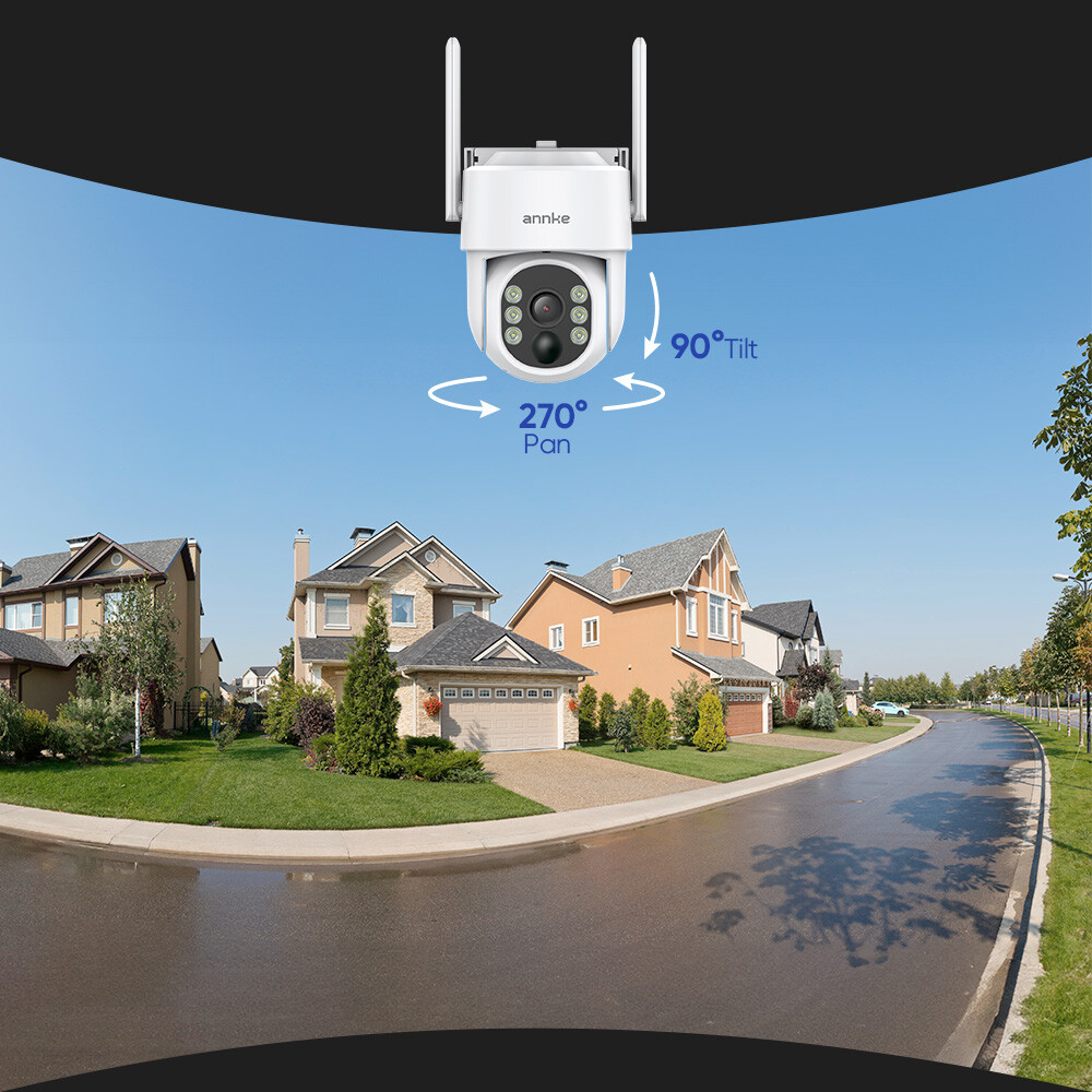 ANNKE Wireless 7″ Monitor 4MP PT Security Camera System Solar Battery 2 Way Talk