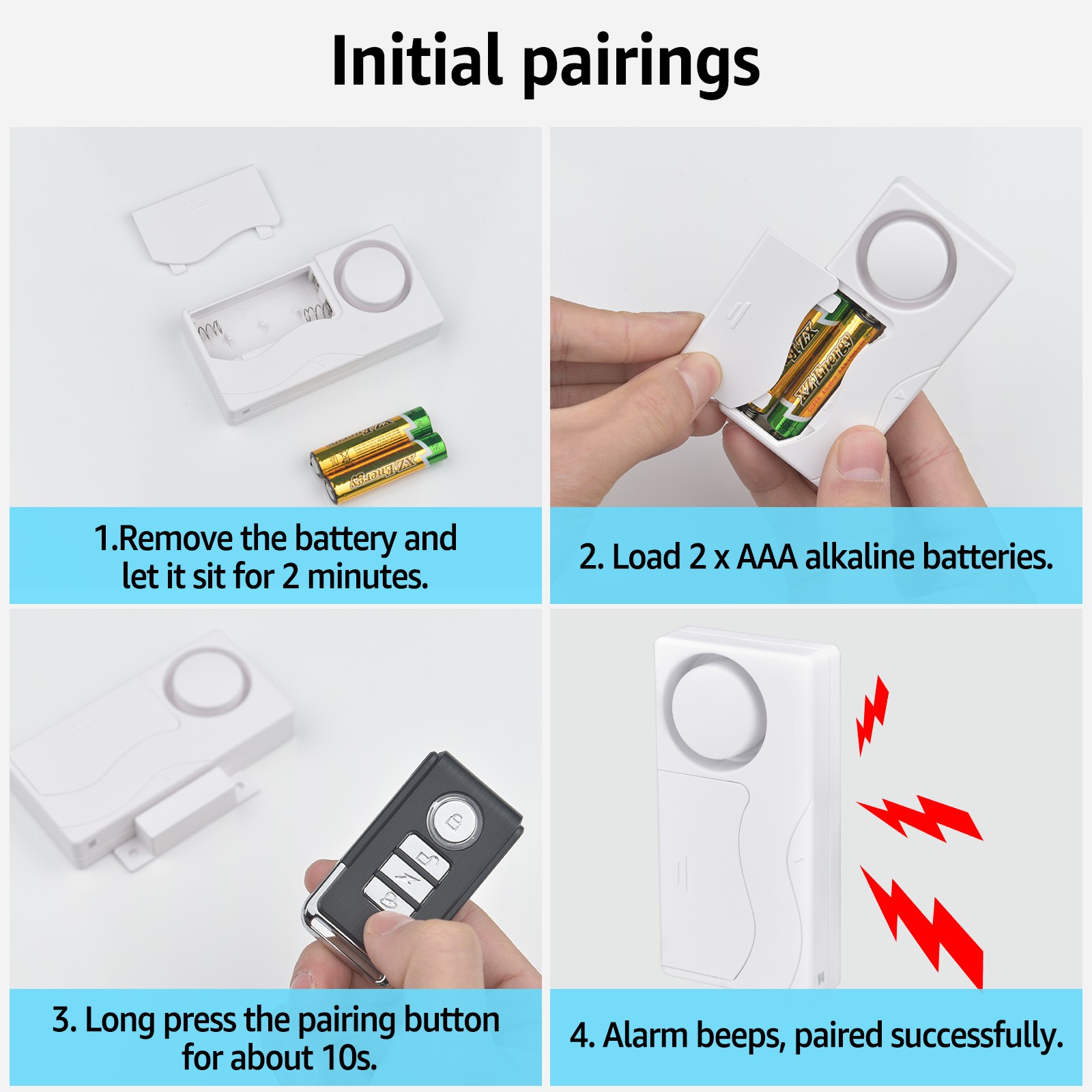 Wireless Magnetic Sensor Door Window Burglar Alarm with Remote Control Home Shop