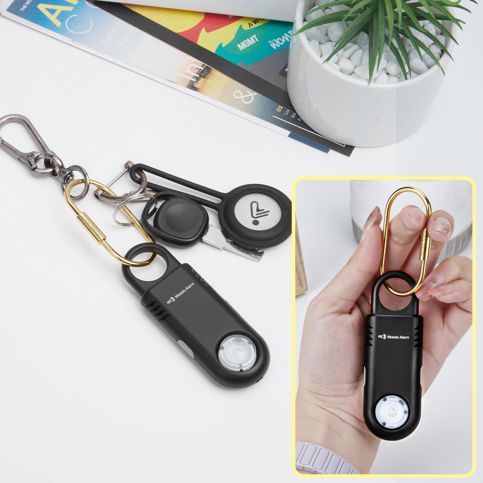 135dB Rechargeable Personal Safety Alarm Built-in Ultra-Bright Flashlight. No…