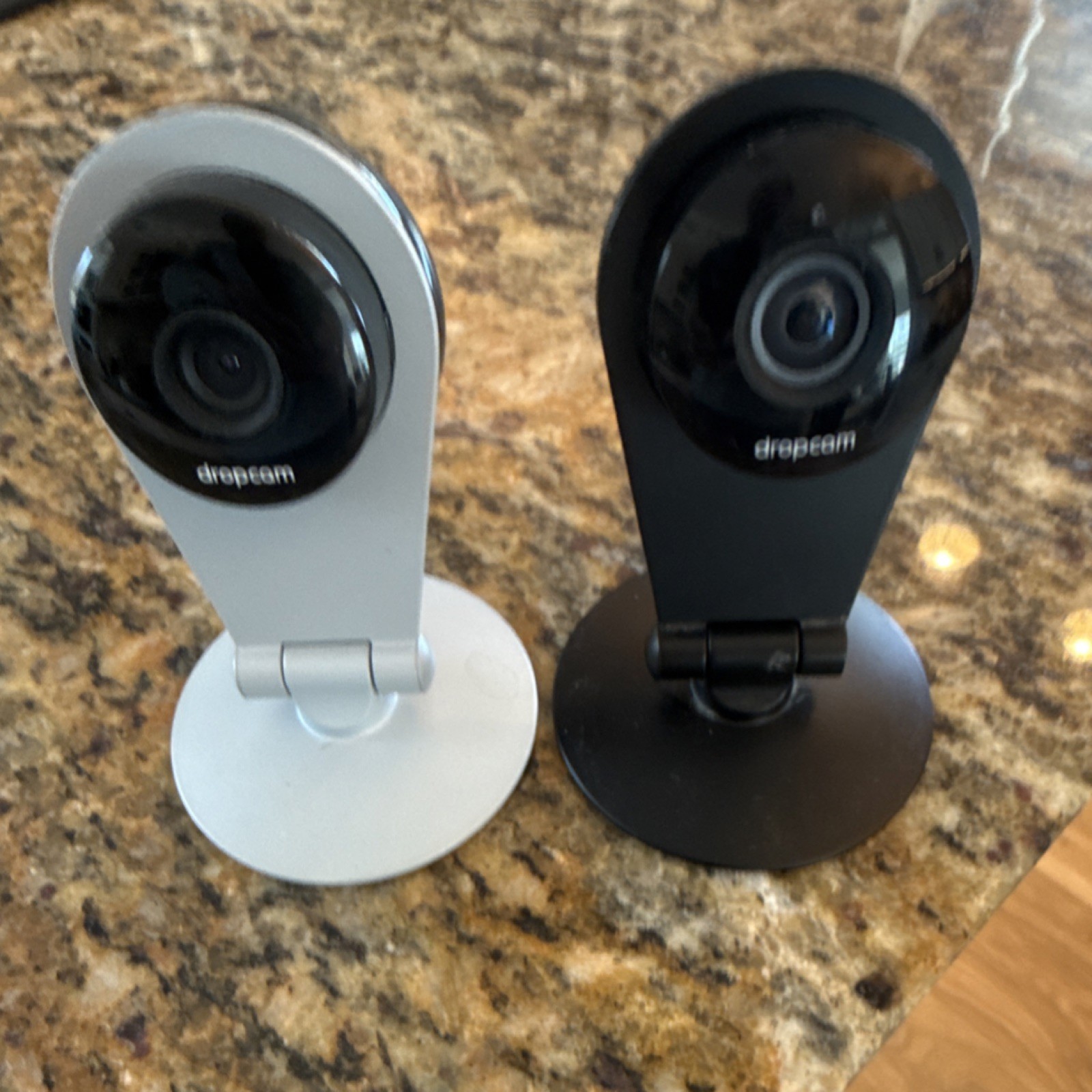 Dropcam Wired Surveillance Cameras Lot of 2 Silver and Black