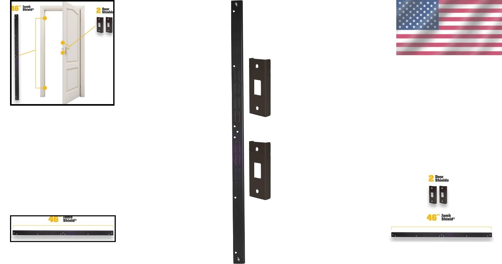 Minimalist 3-Piece Door Armor Kit – Durable Security for Peace of Mind in Bronze