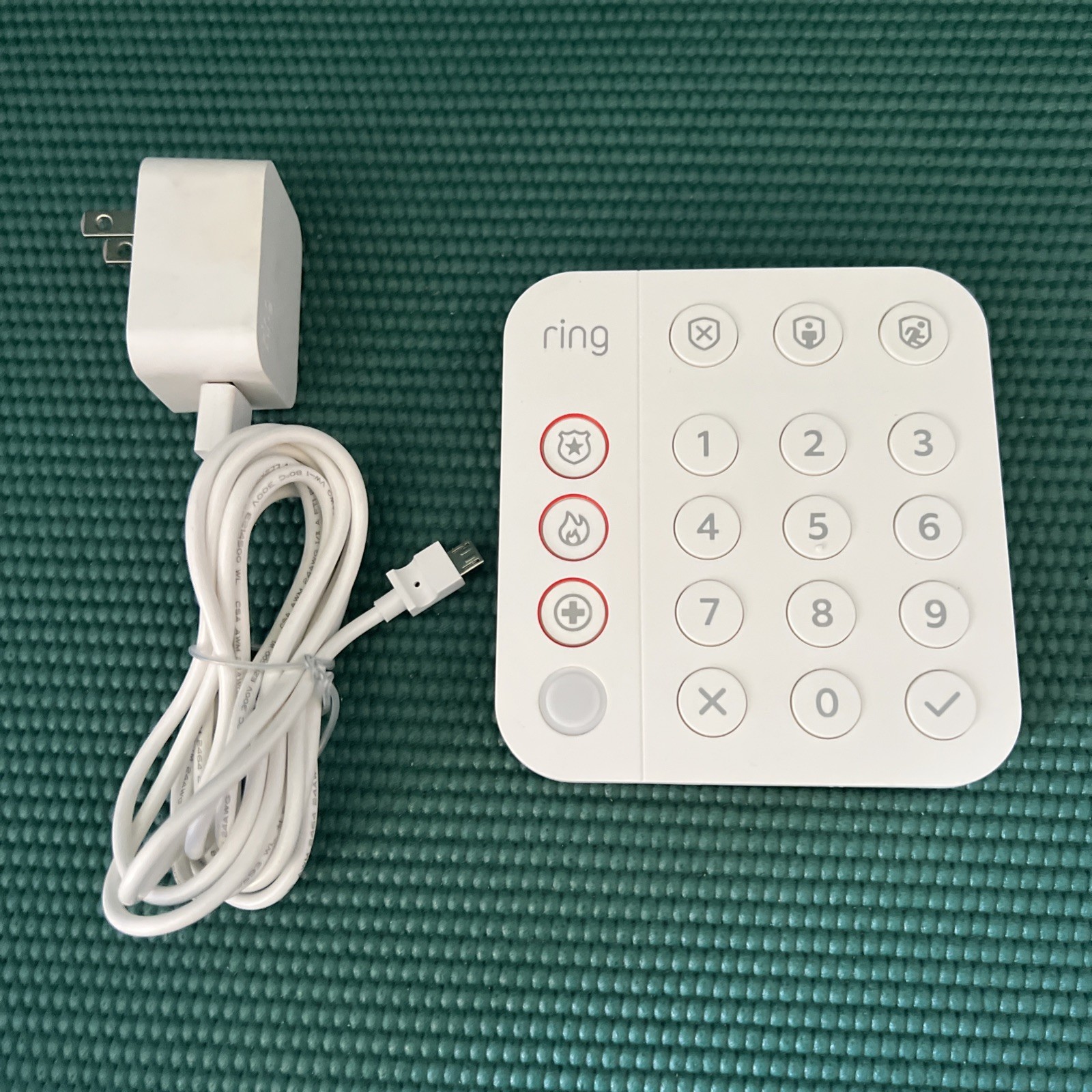 Ring Alarm Keypad (2nd Gen) Model 5AT2S7 Z-Wave Plus w/ Power Adapter Works