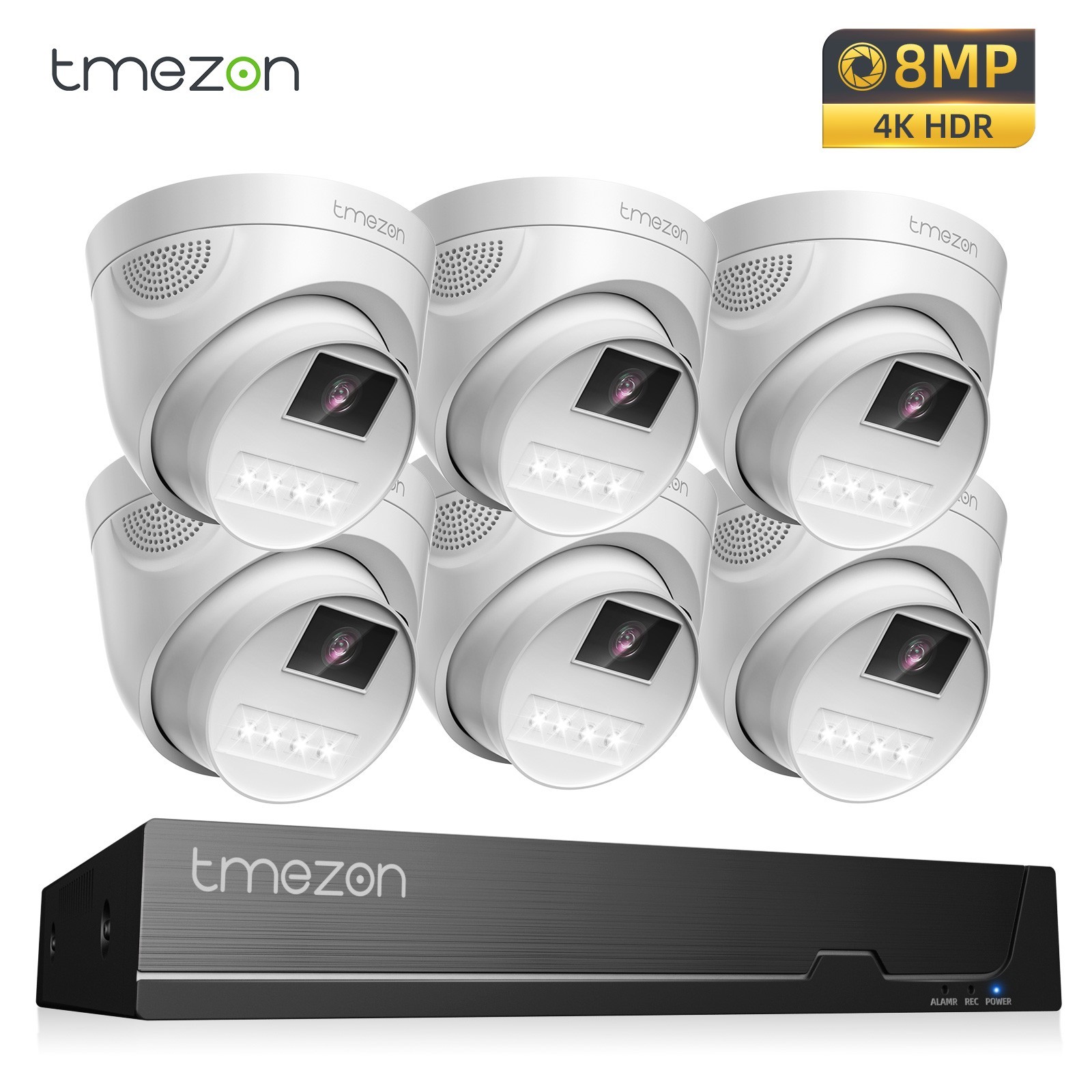 8CH 4K 8MP POE Security Camera System H.265+ Human Detect IP66 Waterproof 6PCS