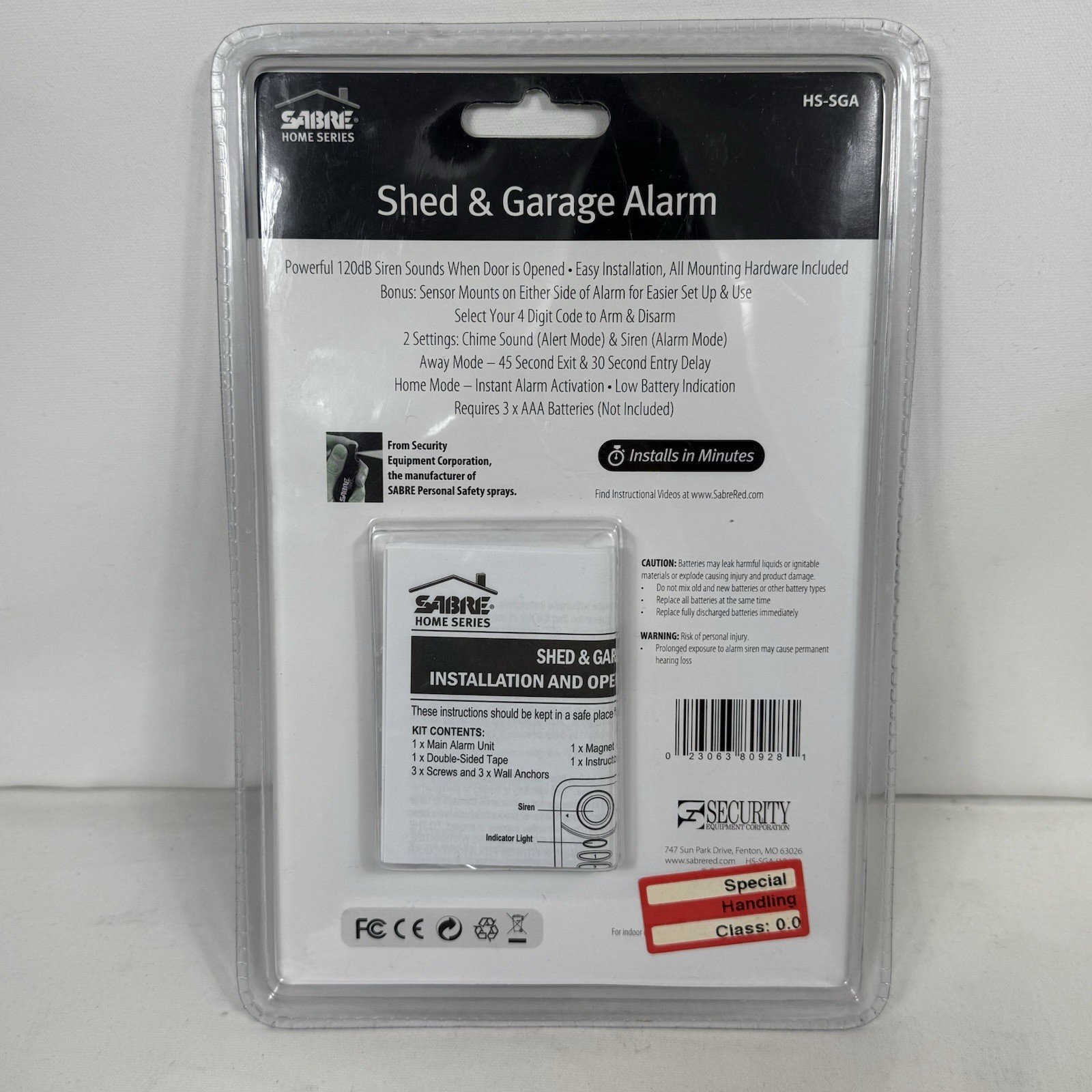 Sabre Shed and Garage Alarm 120dB Siren Sound Standalone Alarm