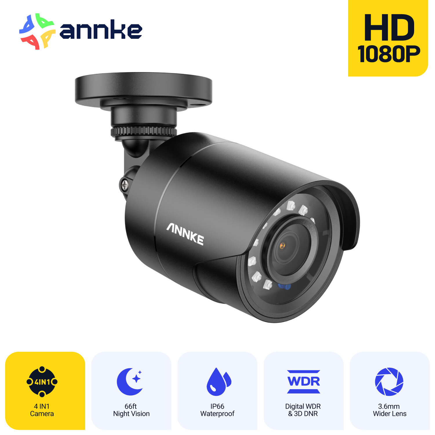 ANNKE Full 1080P Outdoor Camera IR Day/Night Security System for TVI CCTV DVR