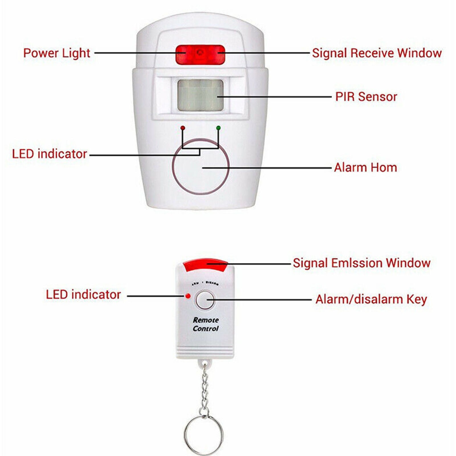 Wireless Alarm Detector Infrared Sensor Anti-theft Alarm System Home Security1x