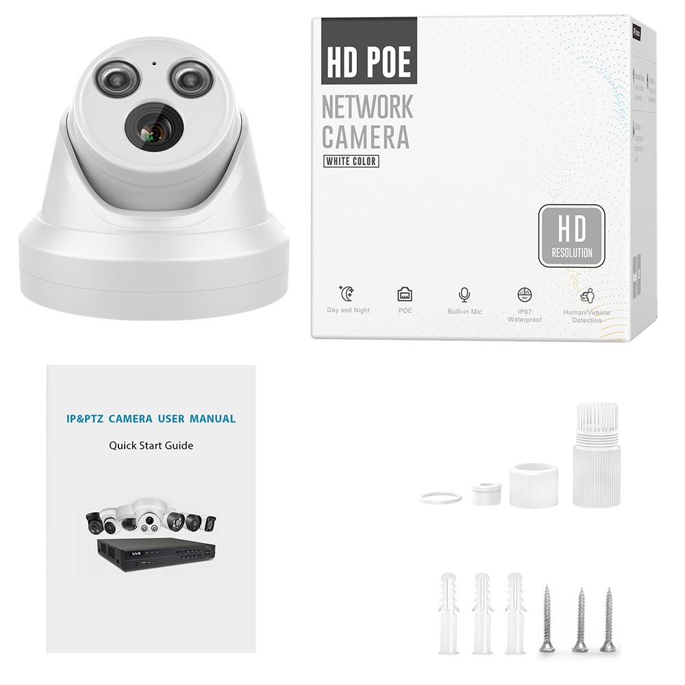 Vikylin 16CH CCTV System Kit 5MP IP Camera Full Color+IR Audio 4k 16 POE NVR Lot