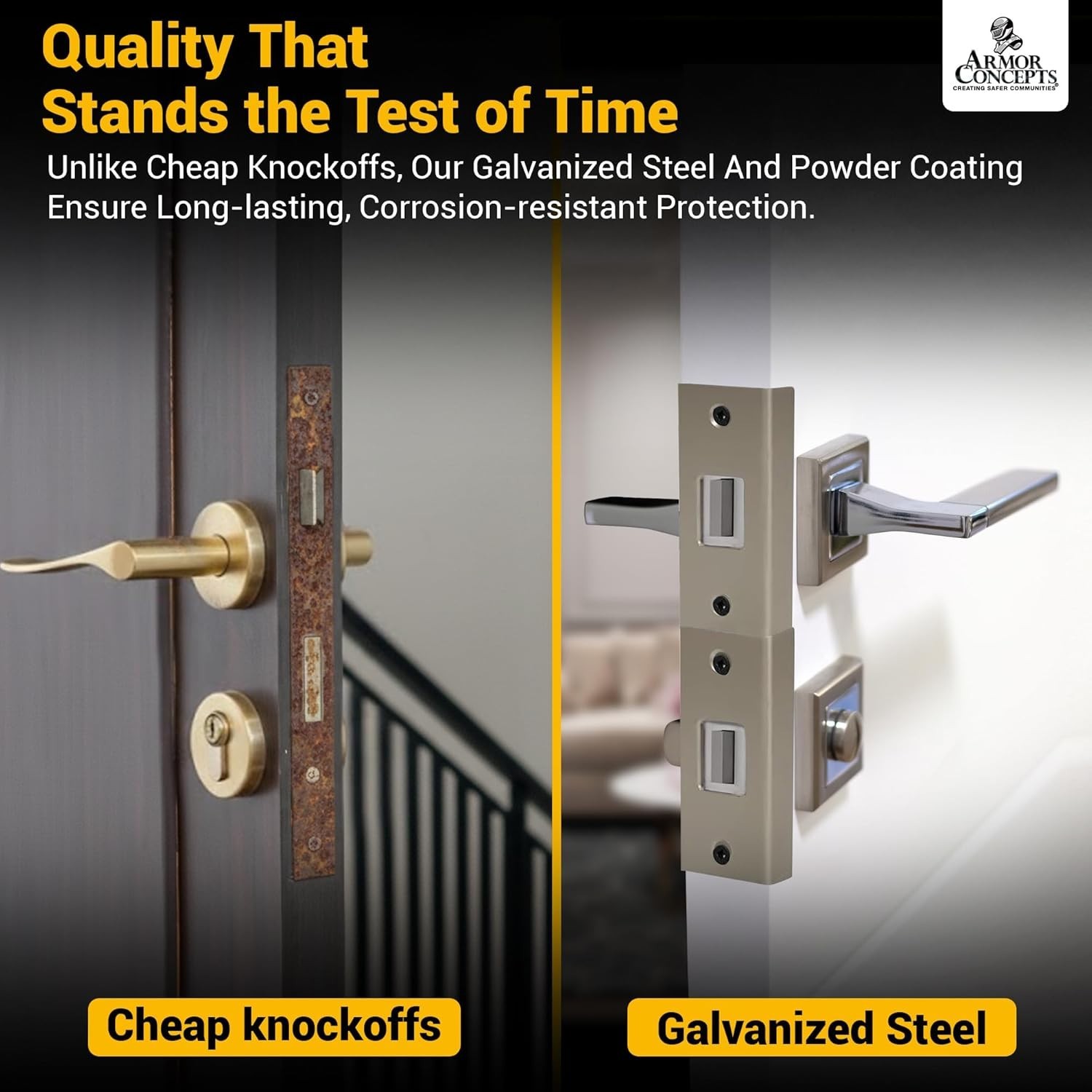 Door Armor MINI 3-Pc Door Reinforcement Kit – Steel Anti-Kick-in Protection