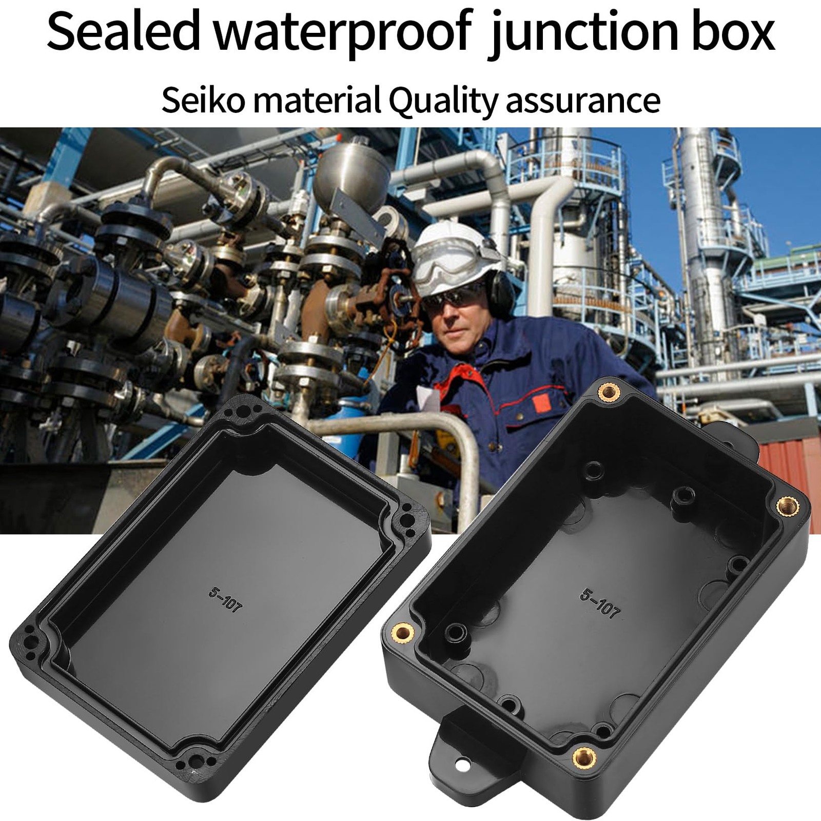 Project Box, 4pcs Junction Boxes, IP65 4 Boxes with Fixed Ear, Black