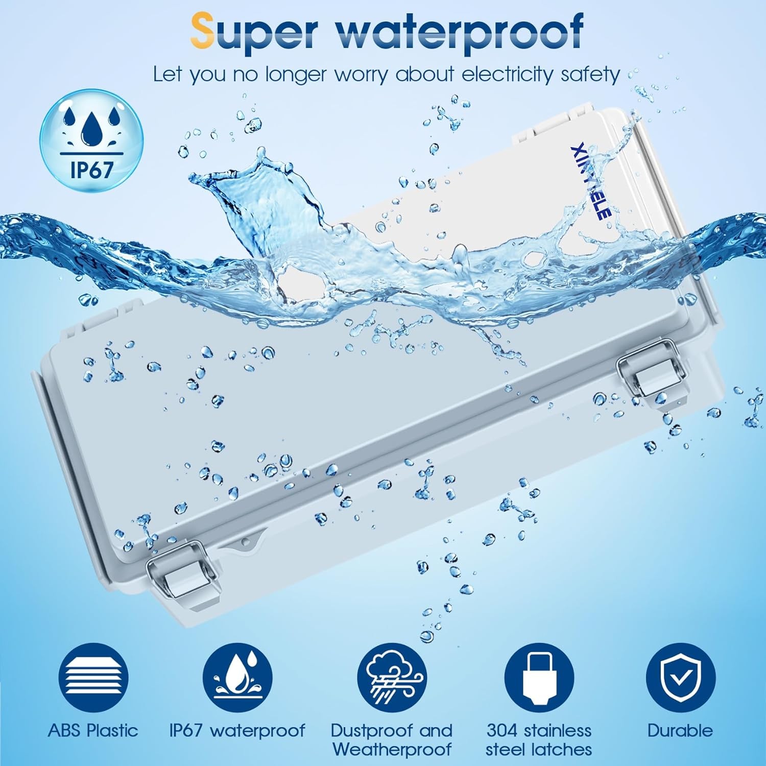 Waterproof Outdoor Project ABS 10.2"x4.3"x3.0", Grey Cover