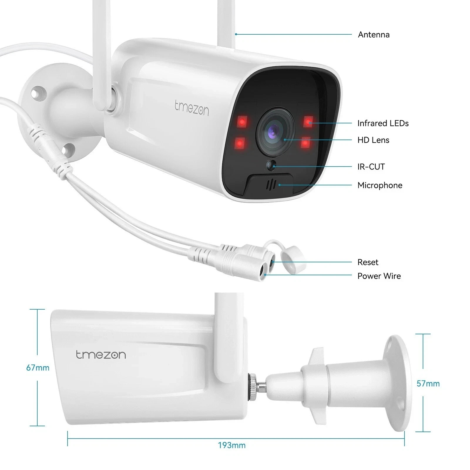 Wireless Security Camera System Outdoor 3MP NVR 2-Way Audio Home with 2TB HDD