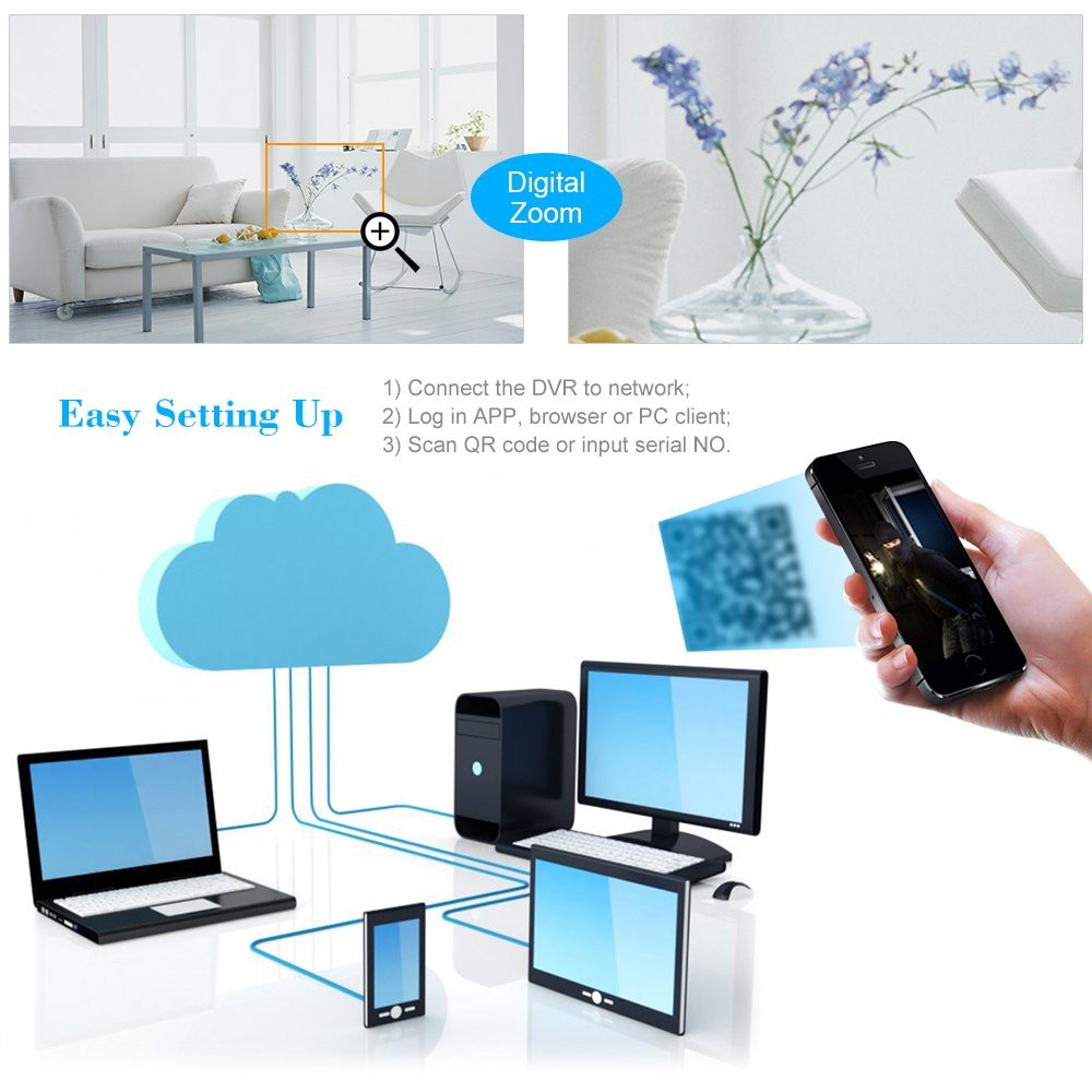 8CH 1080P 5-in-1 HD Analog Hybrid DVR&NVR Support 5MP IP Camera+1080P AHD/TVI/CV
