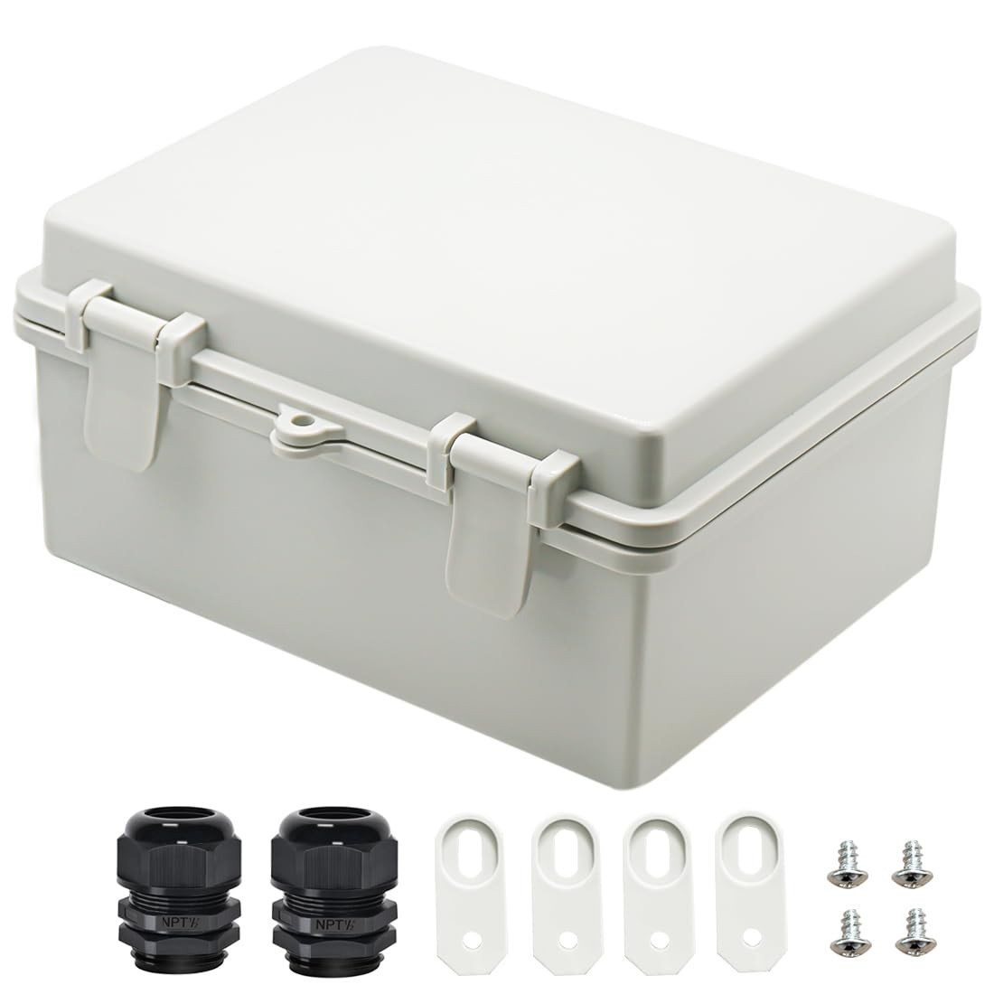 Zulkit Junction Box ABS Plastic Dustproof Waterproof 8.7″ x 6.7″ x 4.3″, Gray