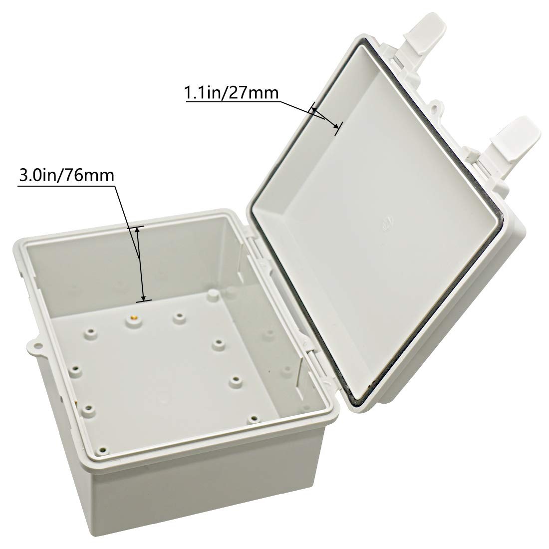 Zulkit Junction Box ABS Plastic Dustproof Waterproof 8.7″ x 6.7″ x 4.3″, Gray