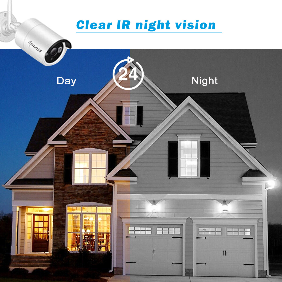 SmartSF 10CH 5MP Outdoor Wireless Security Camera System WIFI CCTV Audio NVR kit
