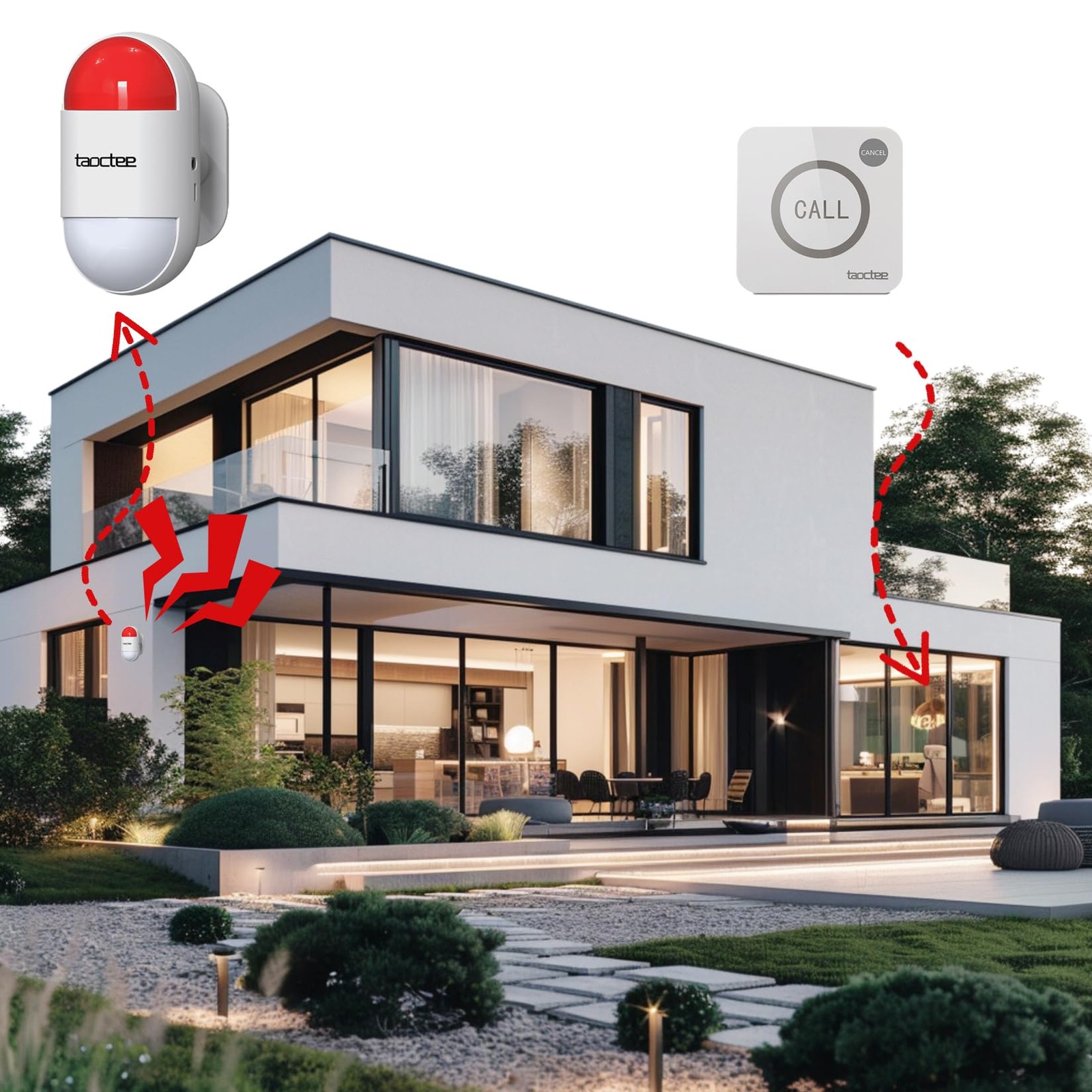 Panic Button Alarm for House Remote Control Strobe Siren Alarm System Sound &…