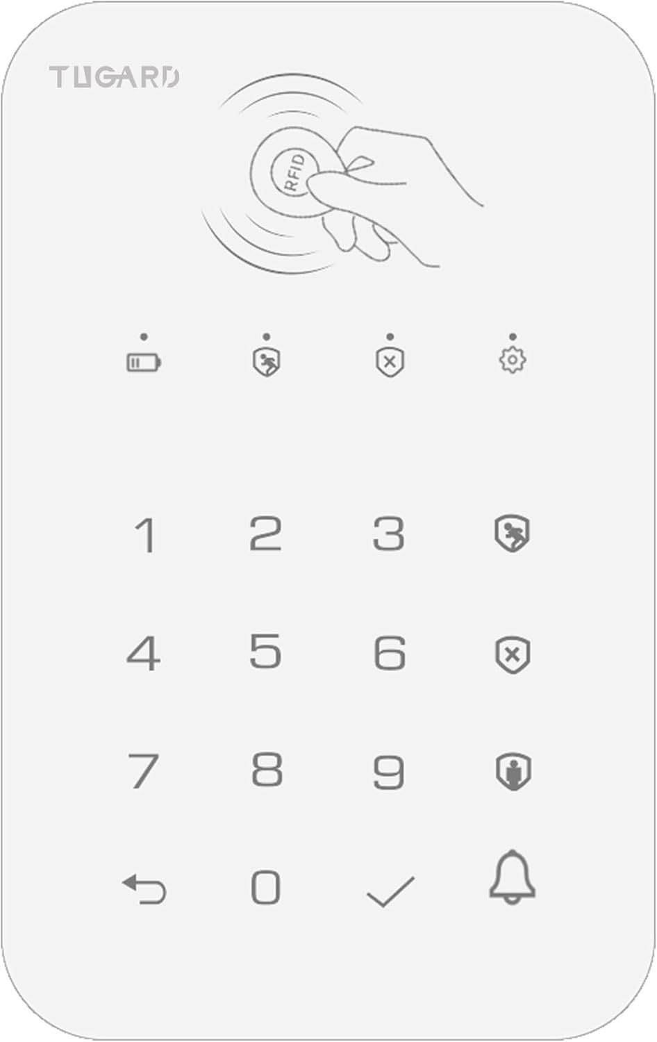 Home Security System Keypad, Wireless WiFi Compatible with Smart Assistants