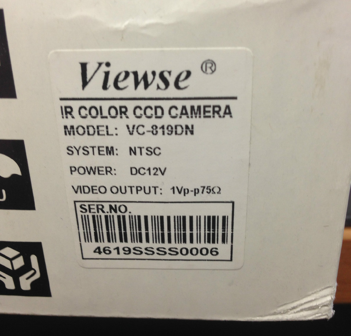 VC-819DN IR COLOR CAMERA DC12V NTSC 12IR Include mounting bracket