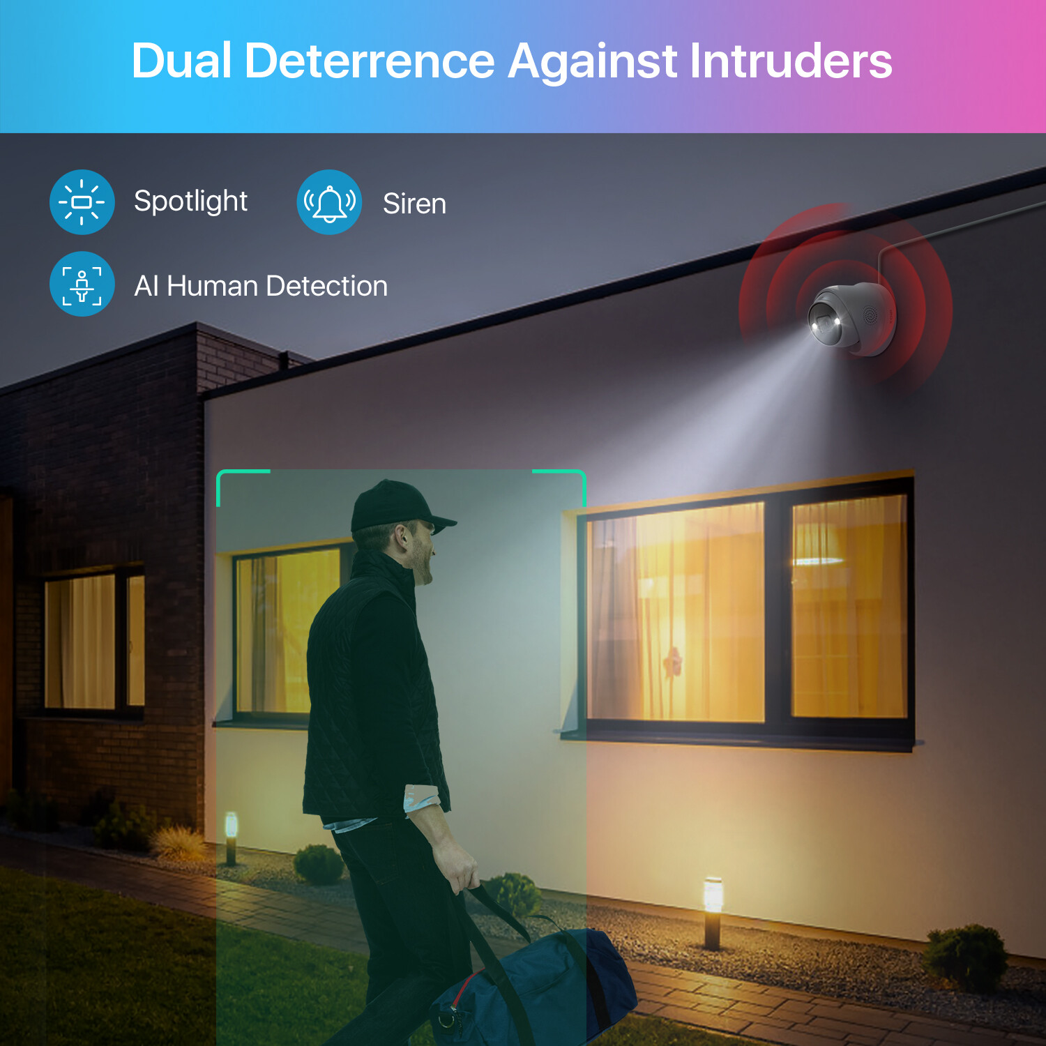 ZOSI 5MP PoE IP Security Camera 2 Way Audio Outdoor AI Person/Vehicle Detection
