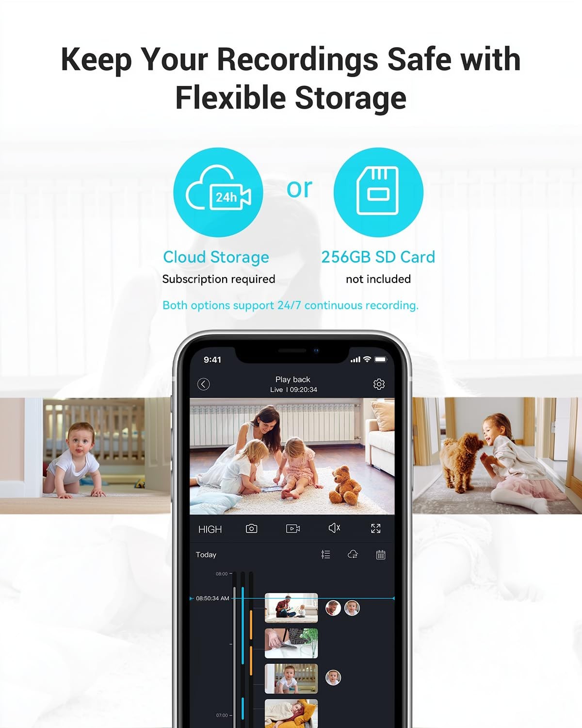 blurams 5G Cameras for Home Security, 2K Pet Camera with Grey – 2.4GHz/5GHz